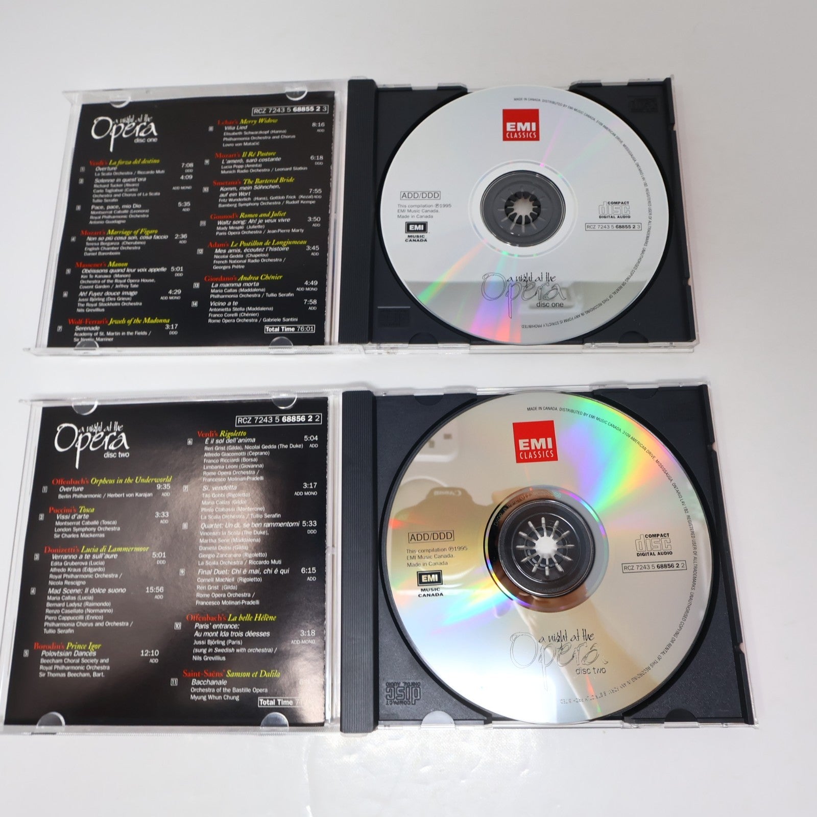 A Night At The Opera 5 CD Set Adam/Bellini/Puccini/Smetana/Massenet/Gounod EMI