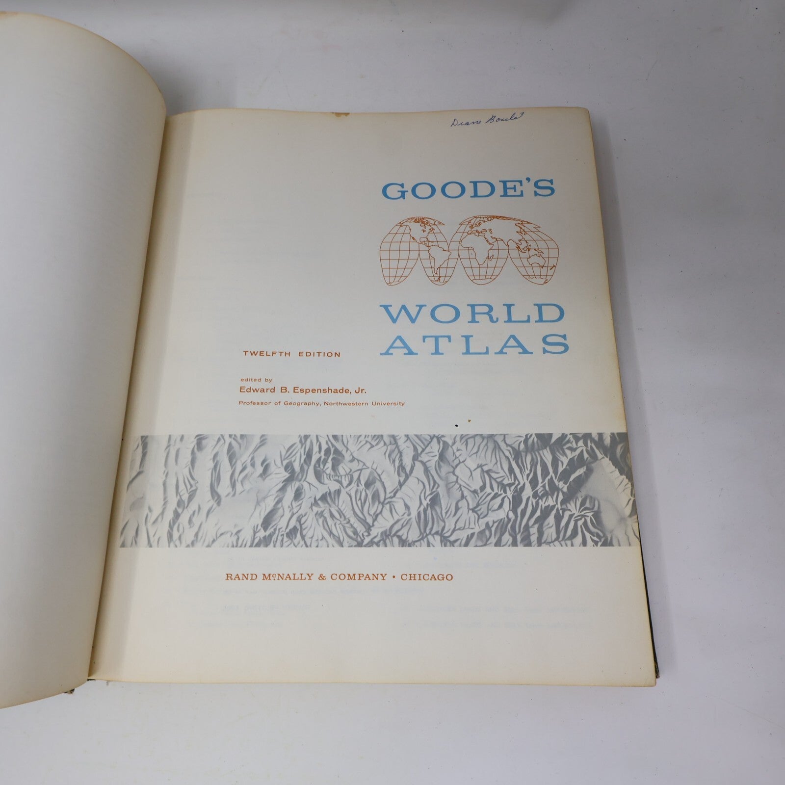 1966 Goode's World Atlas 12Th Edition Edward B. Espenshade Jr. Geography Book HC