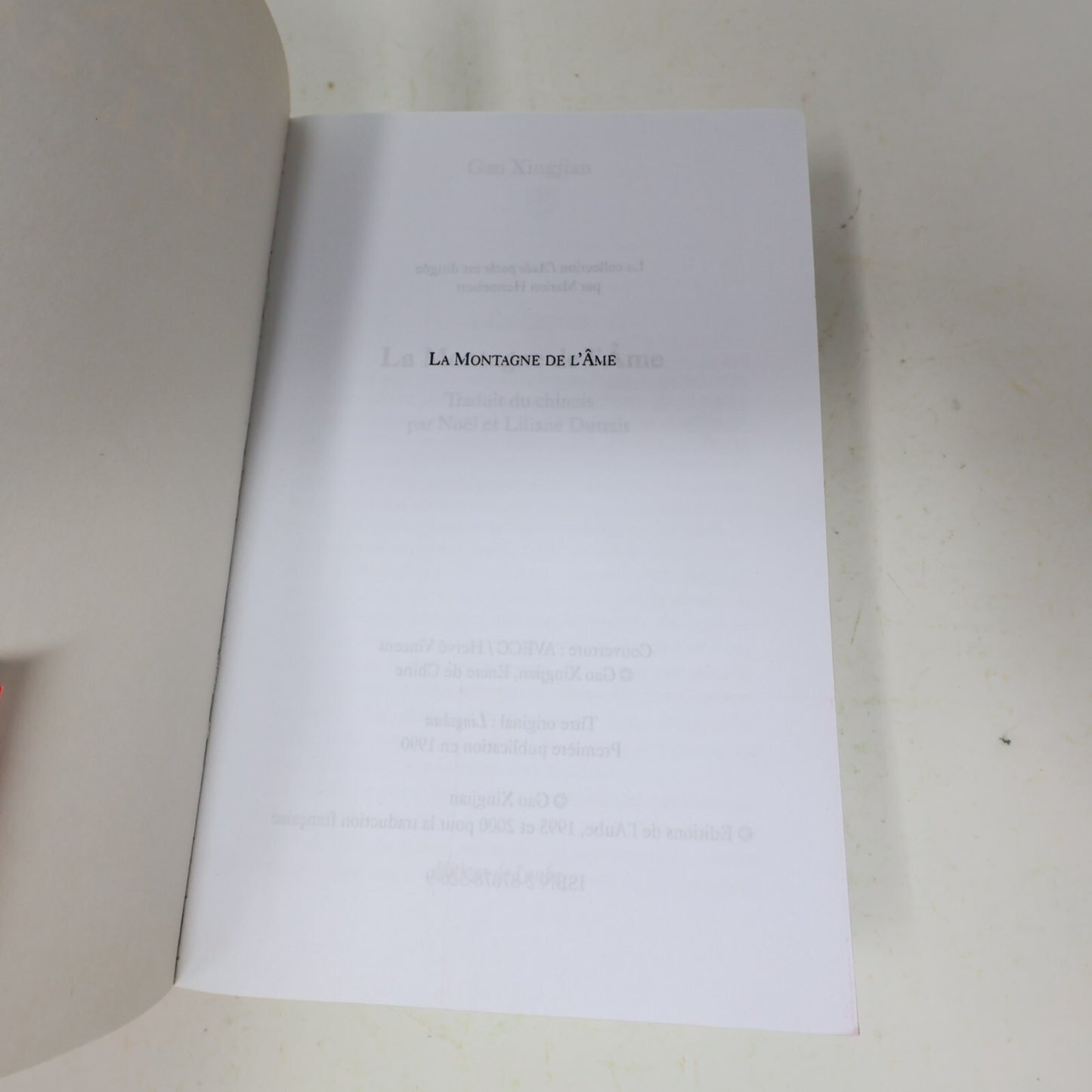 2000 La Montagne de l'Âme Gao Xingjian Editions de l'Aube Littérature Français