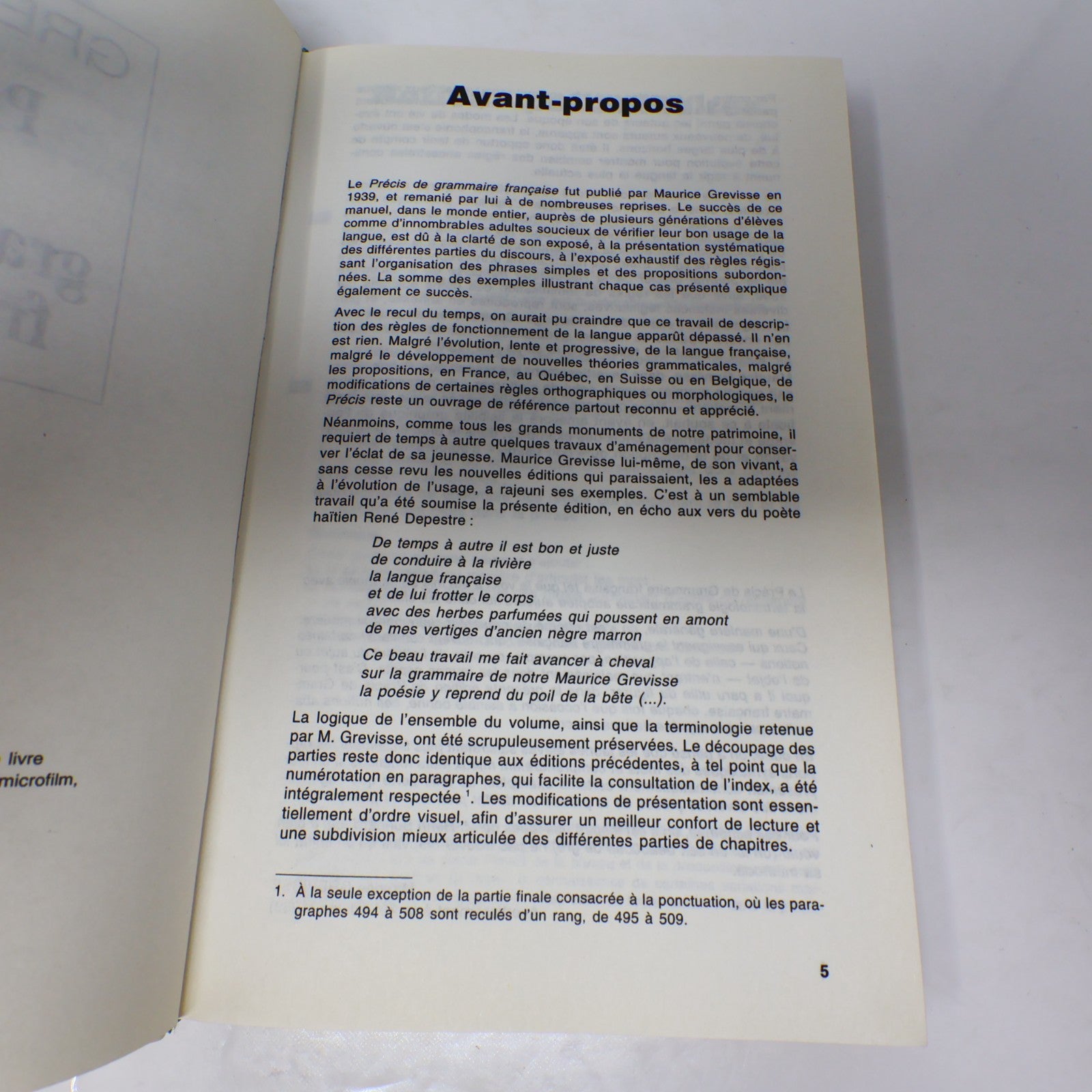 Précis de Grammaire Française Maurice-Grevisse Duculot 1995 PB French Éducation