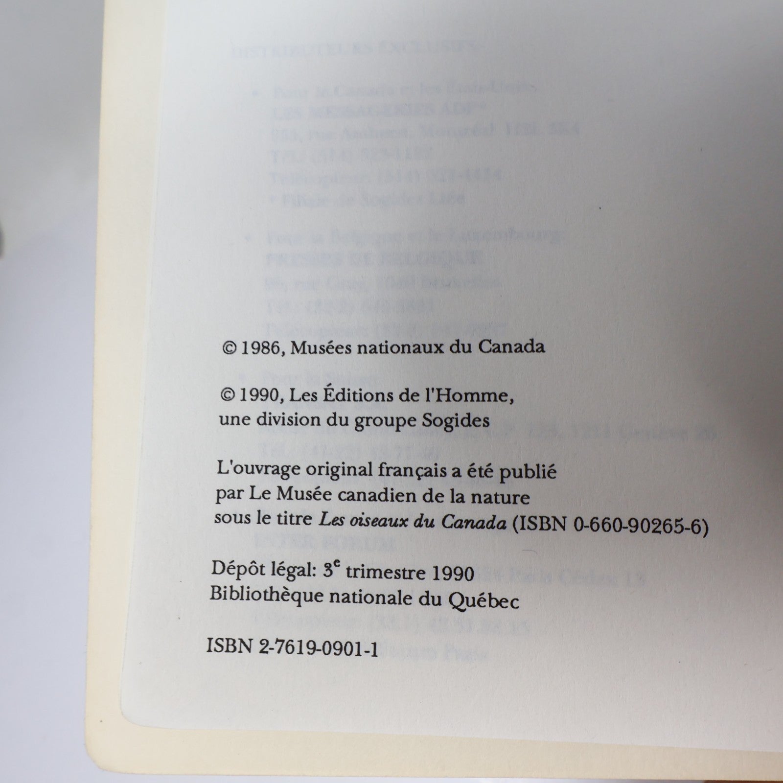Encyclopédie des Oiseaux du Québec W. Earl Godfrey 1990 PB Ornithologie Animaux