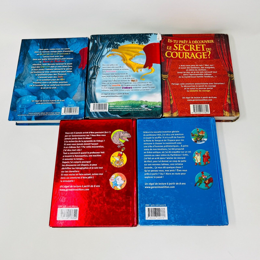 Geronimo Stilton Lot 5 Livres Royaume du Bonheur/Voyage Temps Français/French HC