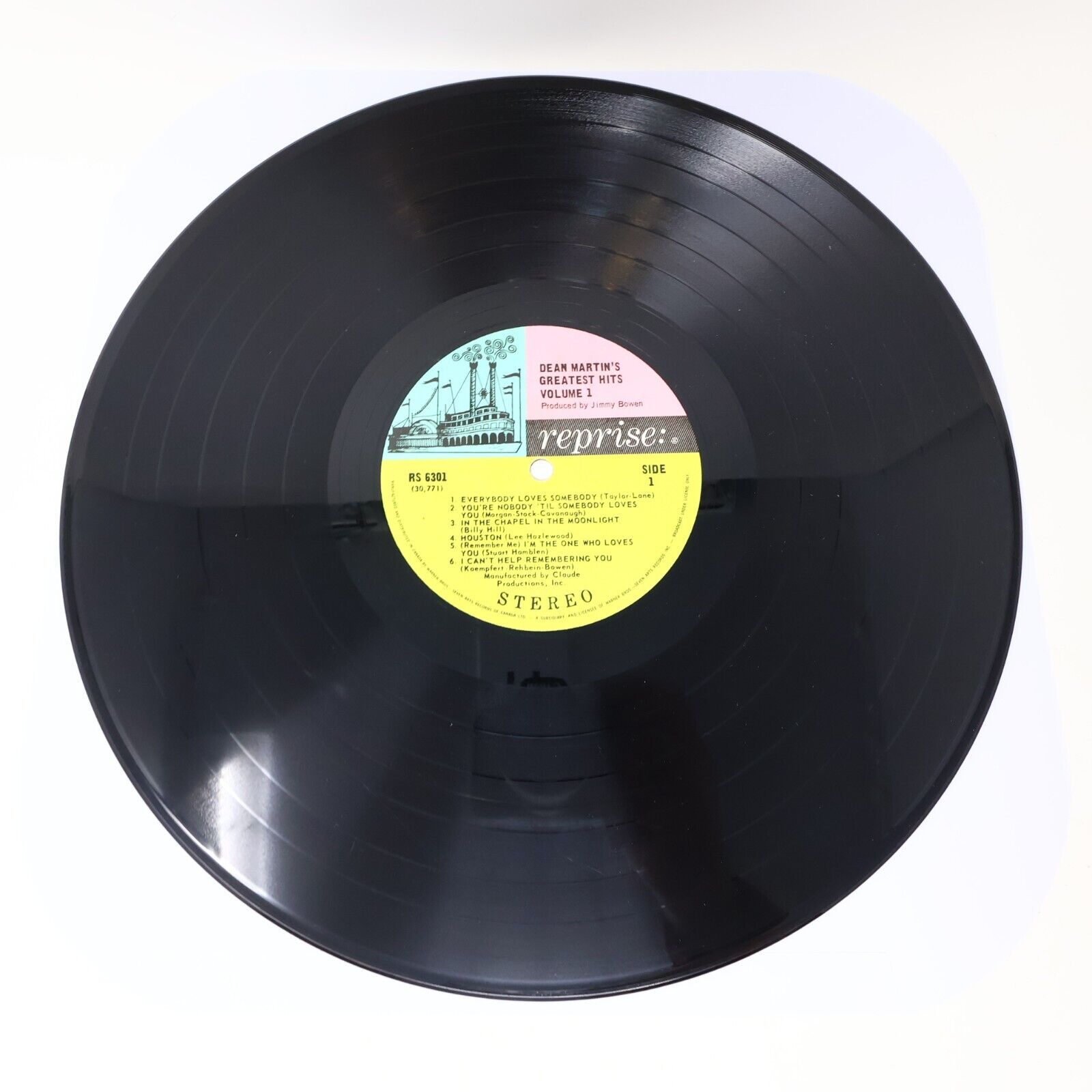 Dean Martin's Greatest Hits! Vol. 1 LP Record Vinyl 1968 Reprise Canada RS 6301
