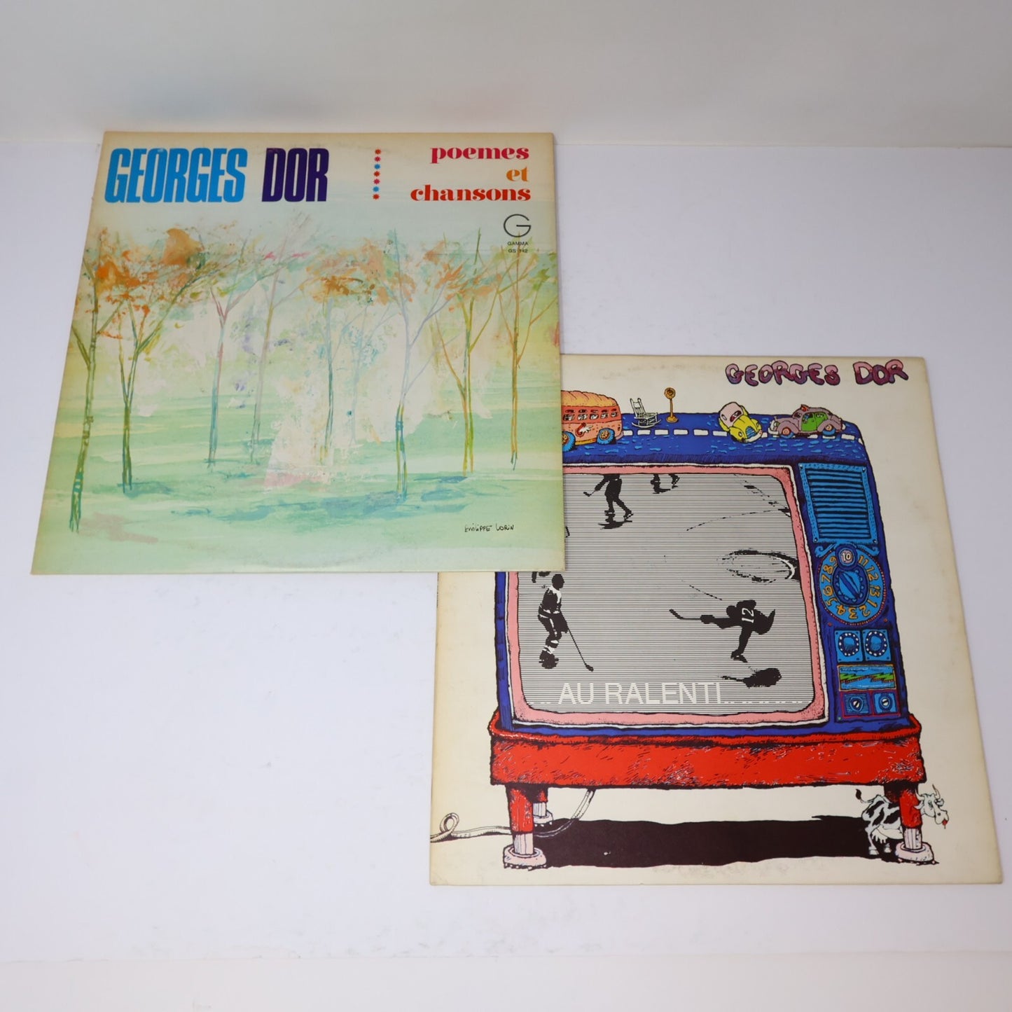 Georges Dor Lot 2 Disques LP Record Vinyl Au Ralenti/Poèmes Et Chansons 1970s