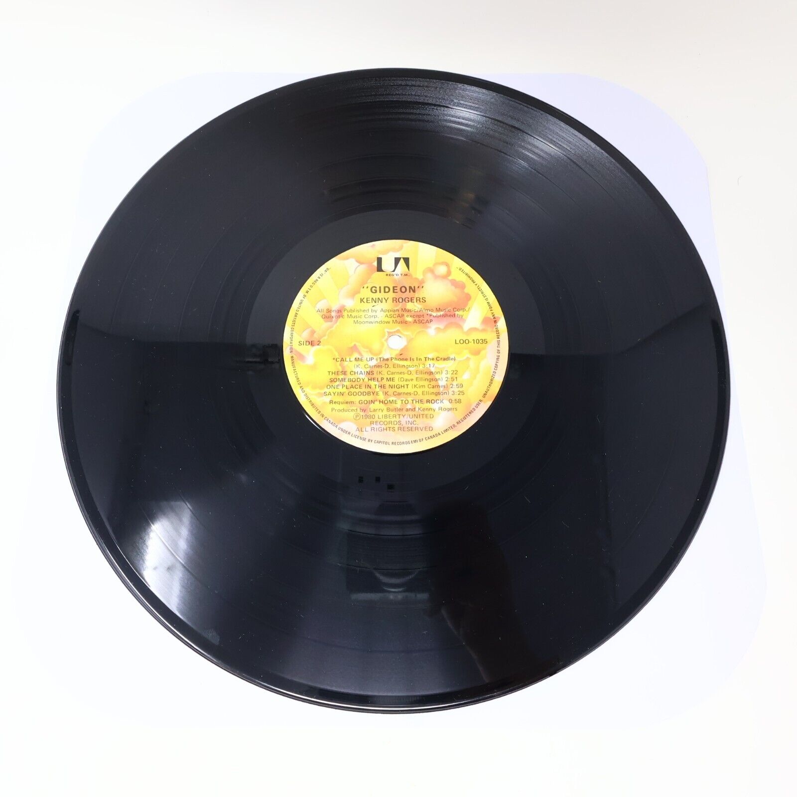 Kenny Rogers Gideon LP Record Vinyl 1980 United Artists Records LOO-1035 Canada