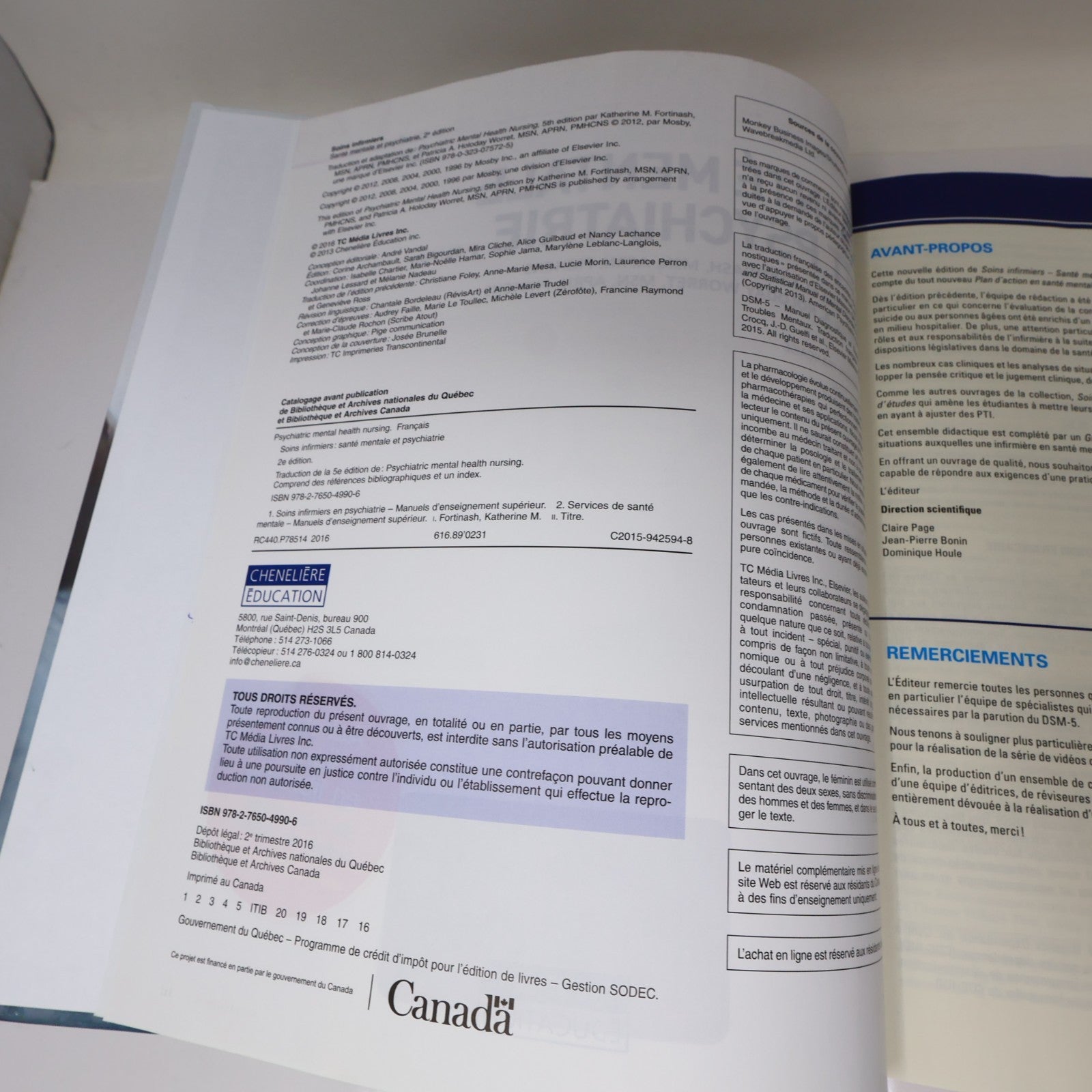 Soins Infirmiers Santé Mentale et Psychiatrie Fortinash/Worret 2016 HC Éducation