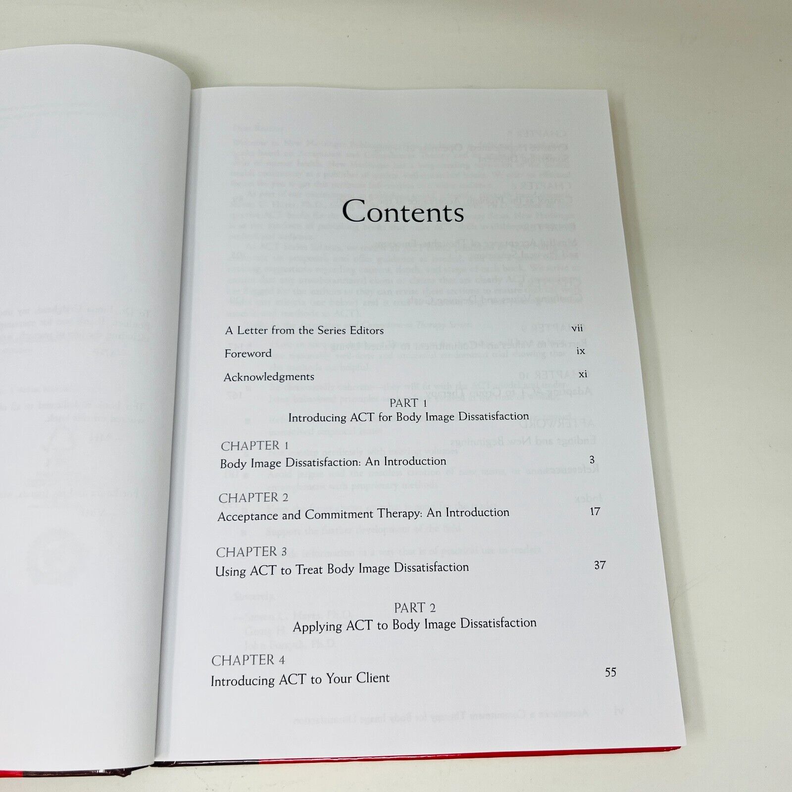 2010 Acceptance and Commitment Therapy for Body Image Dissatisfaction Hardcover