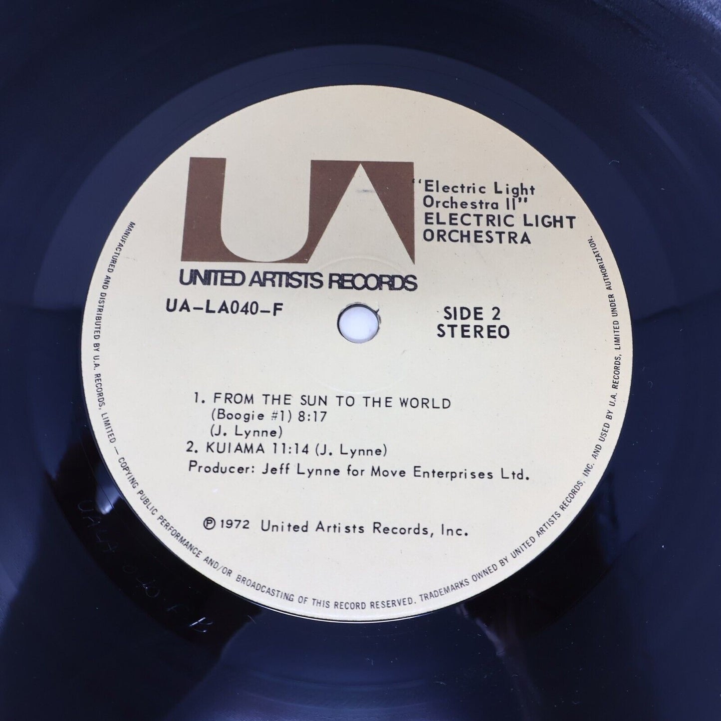 Disc Only Electric Light Orchestra II ELO #2 LP Record 1973 UA-LA040-F NO Sleeve