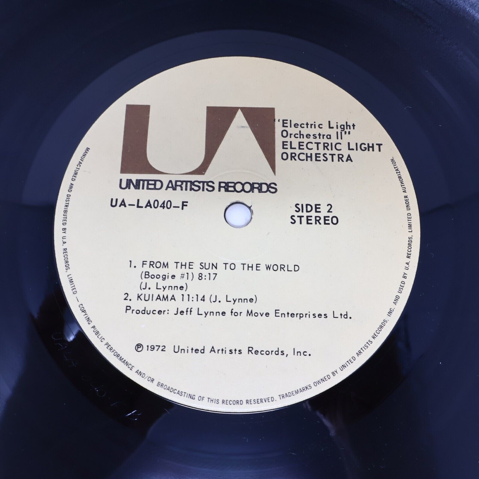 Disc Only Electric Light Orchestra II ELO #2 LP Record 1973 UA-LA040-F NO Sleeve