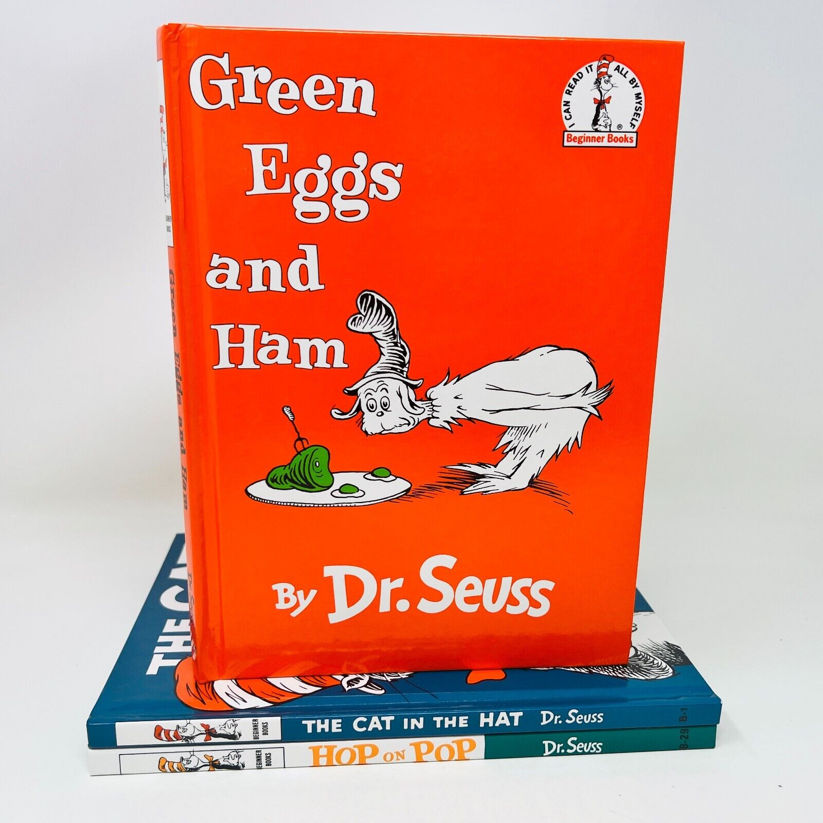 3x Dr. Seuss Green Eggs and Ham Hop on Pop Cat in the Hat Lot Books Hardcover HC