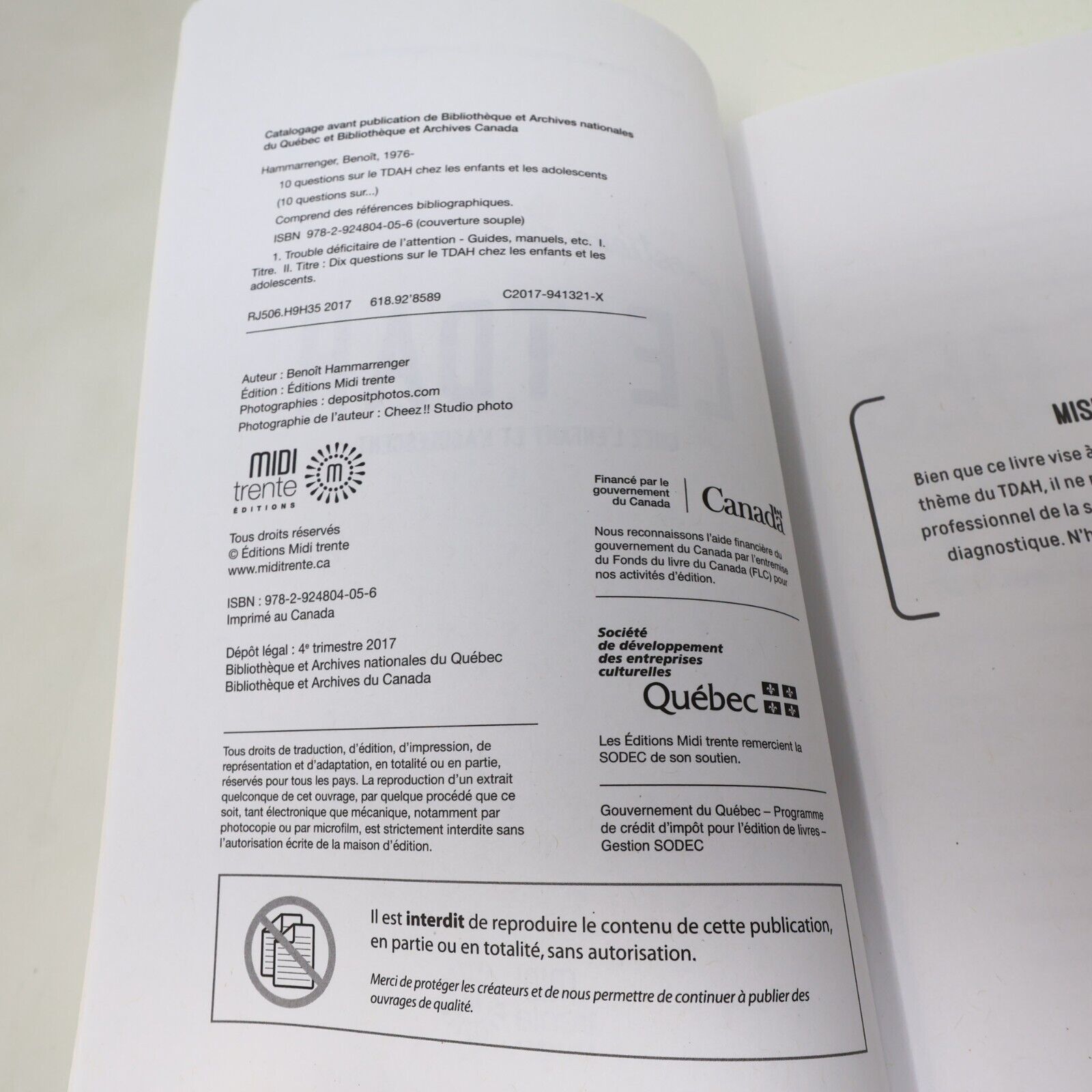 10 Questions sur le Tdah chez les Enfants et les Adolescents Benoît Hammarrenger