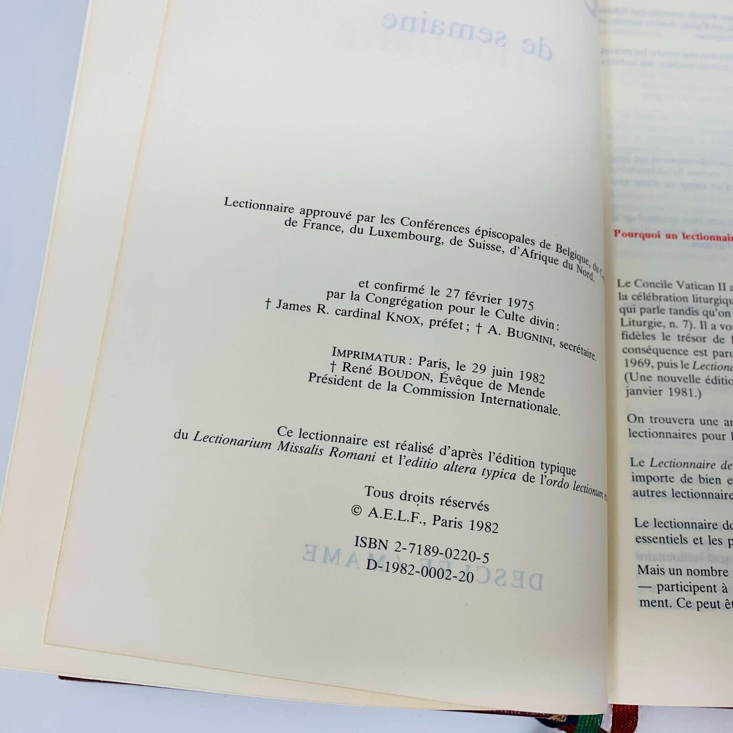 1993 Lectionnaire de Semaine Desclée Mame Français Temps Liturgiques Hardcover