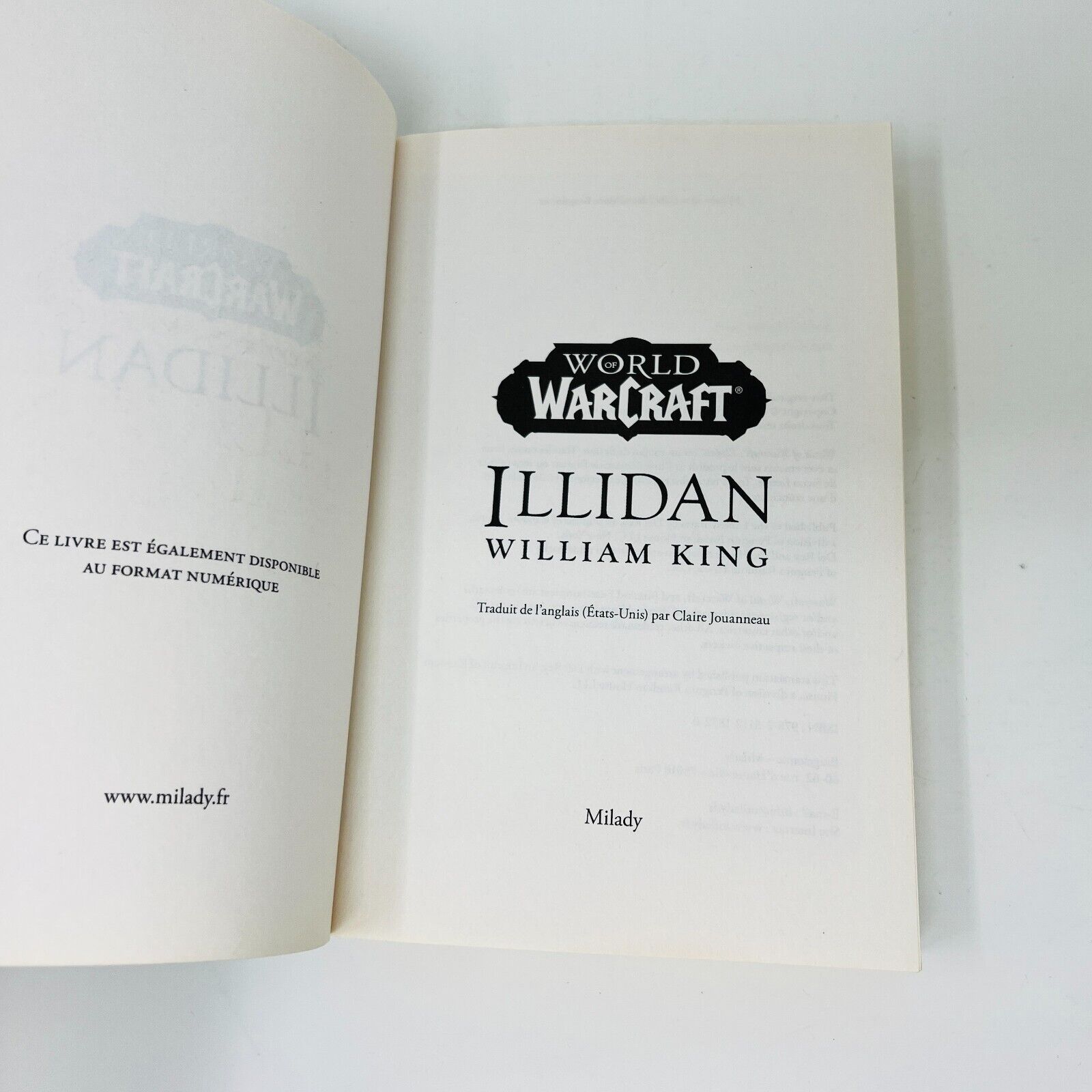 2016 Illidan World of Warcraft WOW de William King Livre Français/French Milady