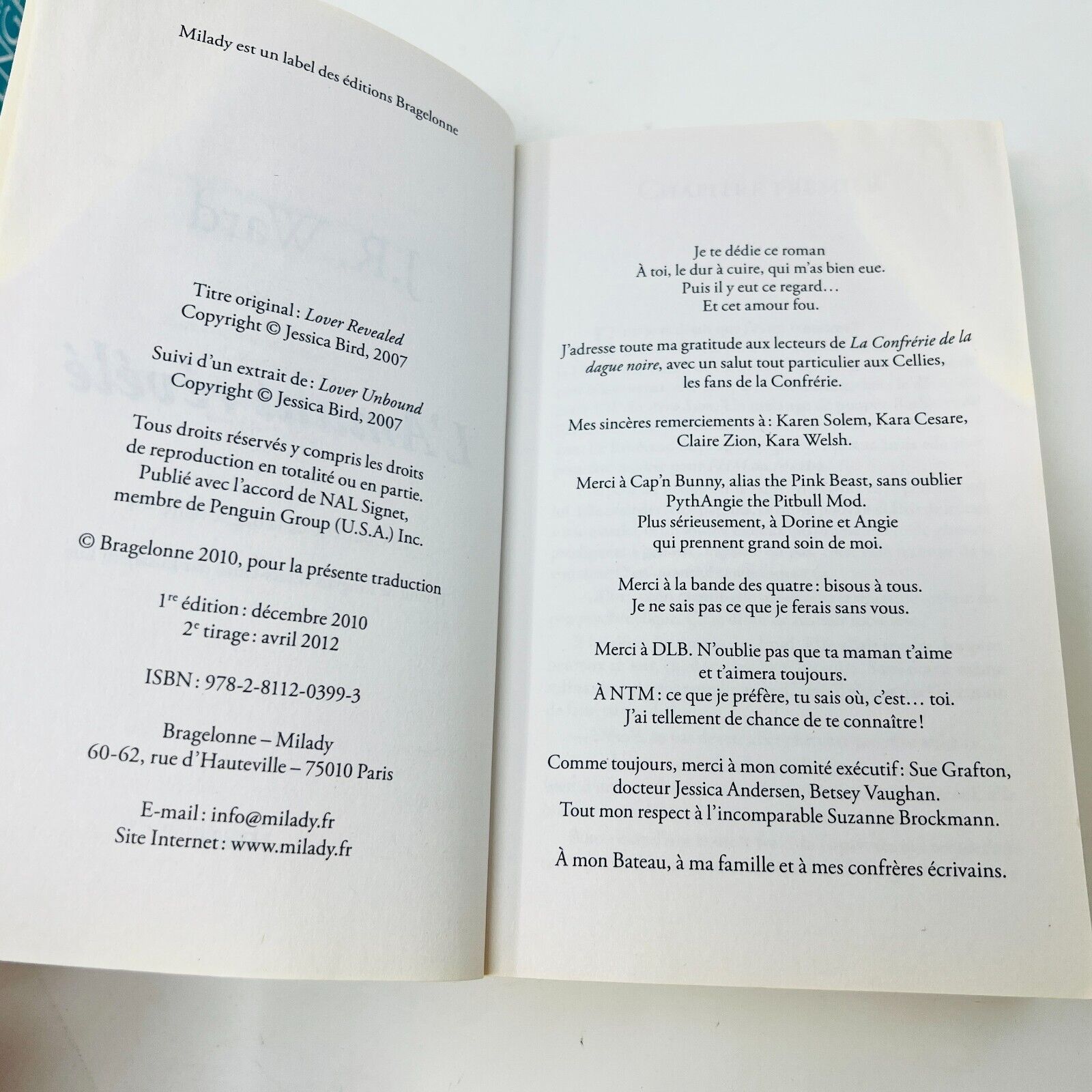 La Confrérie de la Dague Noire #1-8 de J.R. Ward Français L'Amant Ténébreux Lot