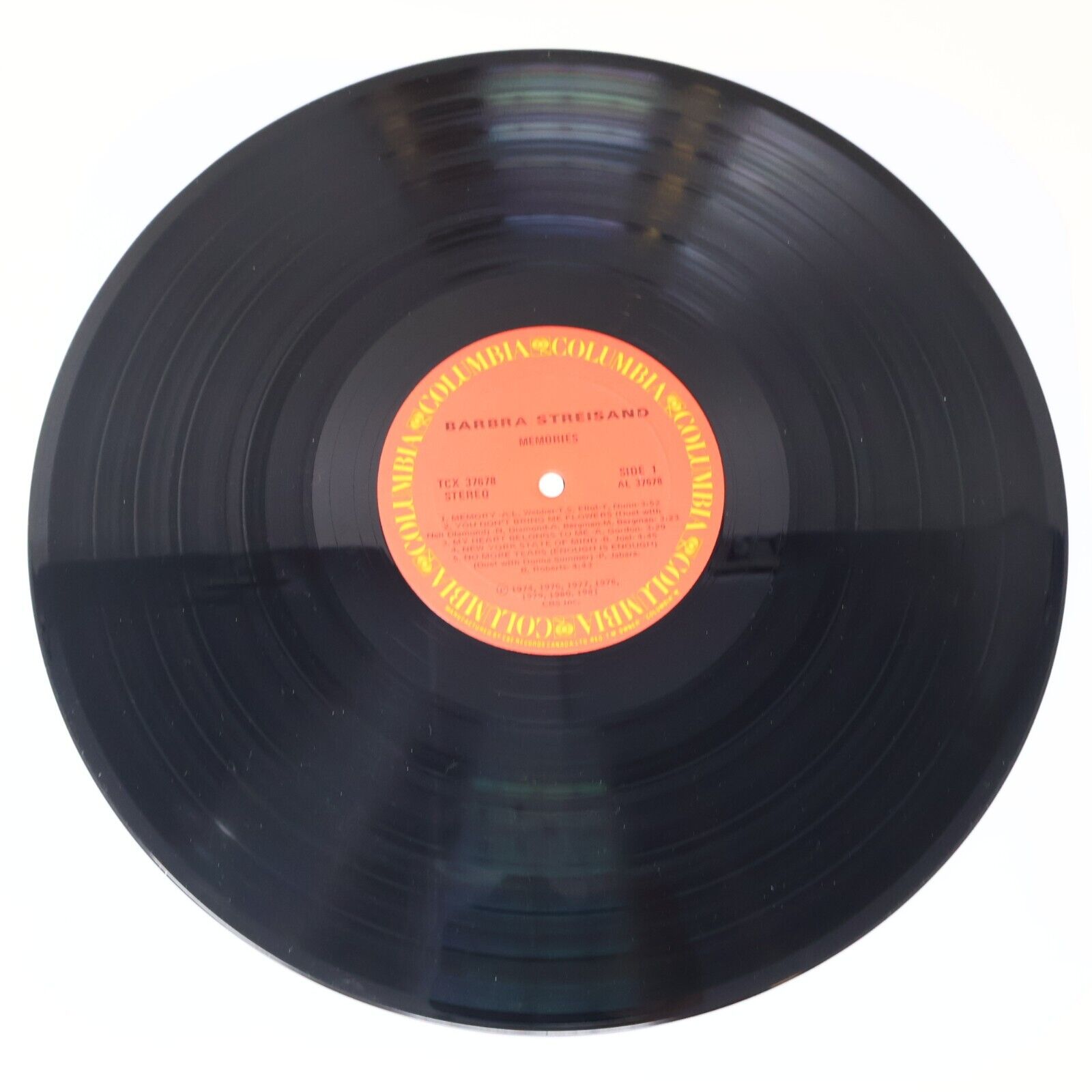 Barbra Streisand Memories LP Record Vinyl 1981 Columbia TC 37678 Canada Memory