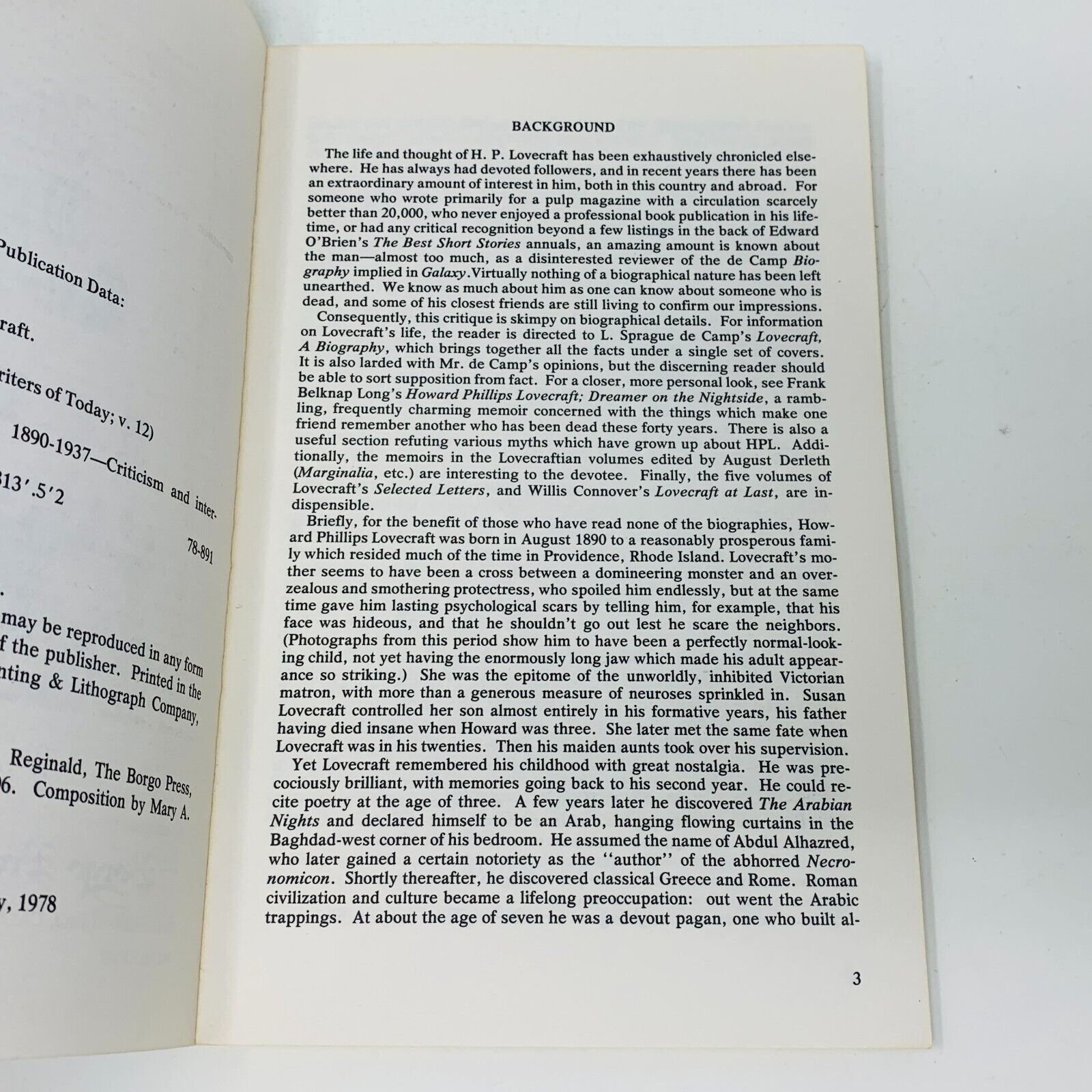 1978 The Dream Quest of H. P. Lovecraft by Darrell Schweitzer Milford Series #12