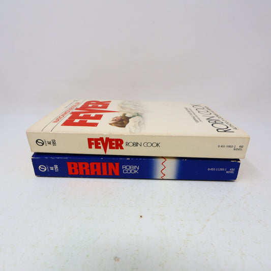 Robin Cook 2 Books Lot Brain/Fever Signet Paperback Horror Thriller Medical 80s