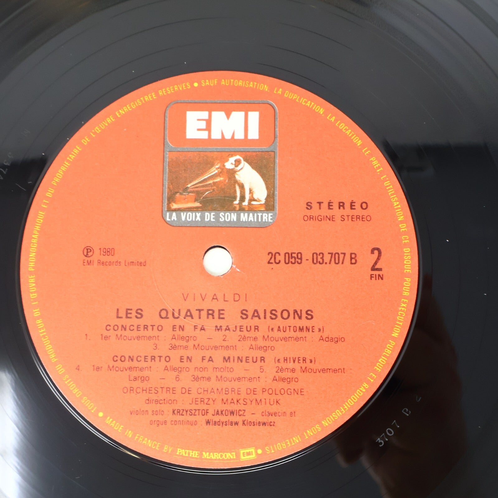 Jerzy Maksymiuk Vivaldi Les Quatre Saisons Orchestre Pologne Record C 059-03707