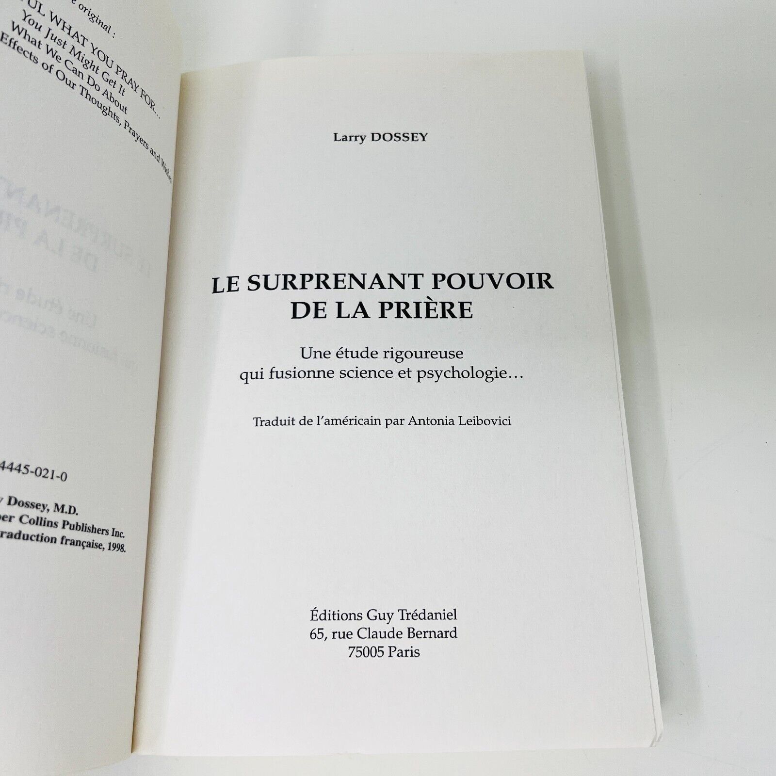 1998 Le Surprenant Pouvoir de la Prière Dr. Larry Dossey Guy Trédaniel Français