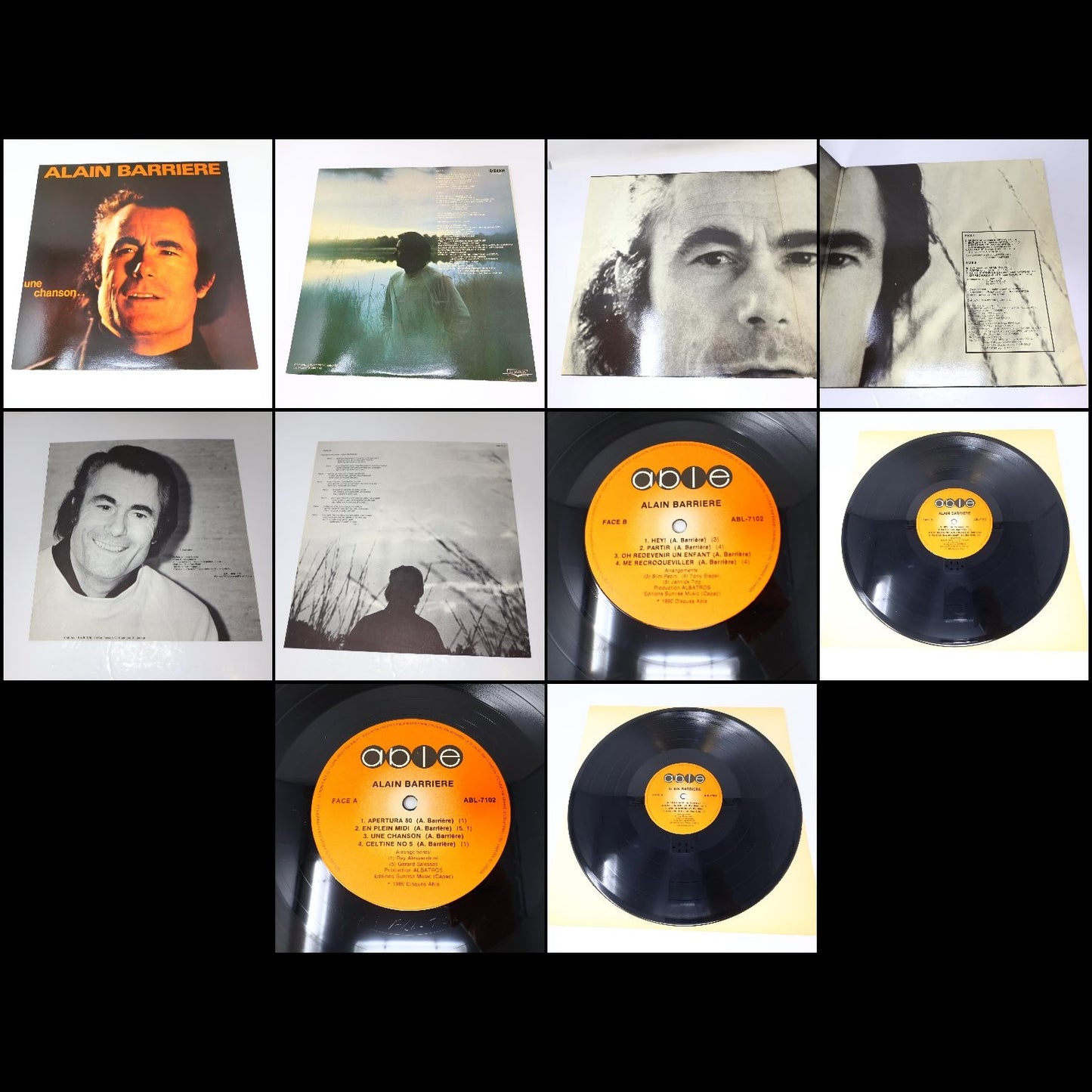 Alain Barriere Lot 10 Disques LP Record Sérénade et Tragédie/Amoco/Seduction