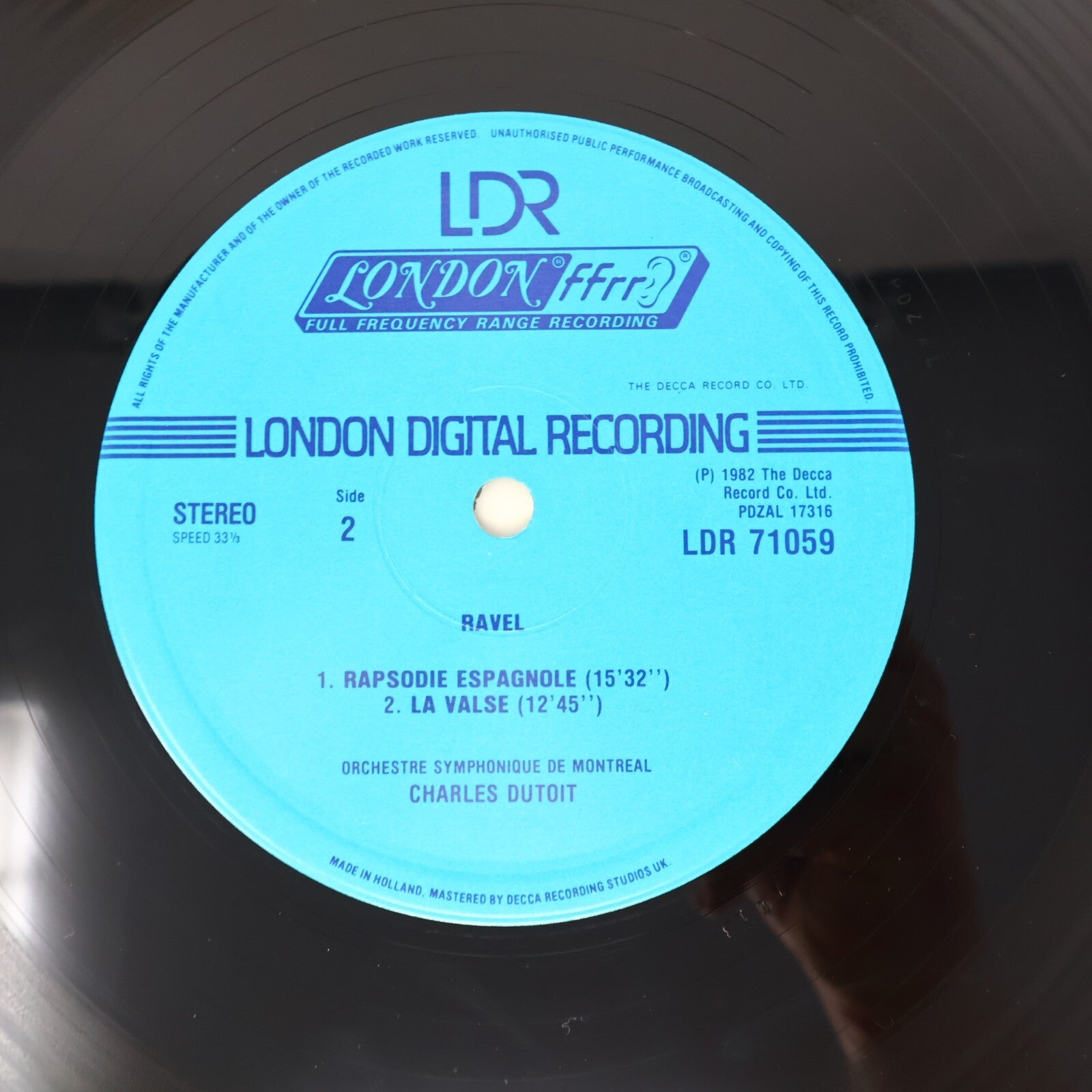Ravel Bolero/La Valse/Rapsodie Espagnole Charles Dutoit Record Vinyl LDR 71059