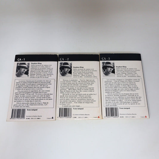 Lot 3 Livres Ça #1-3 It Stephen King J'ai Lu Série Complète Clown Book Français