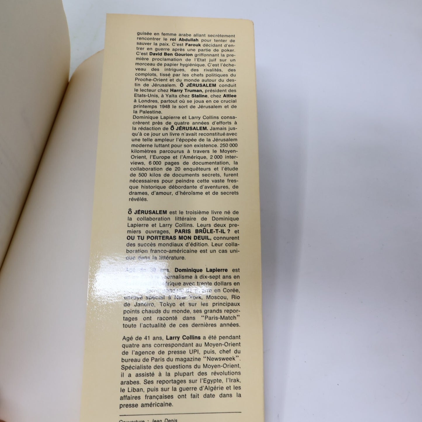 Dominique Lapierre/Larry Collins Lot 2 Livres Ô Jérusalem/Cette Nuit la Liberté
