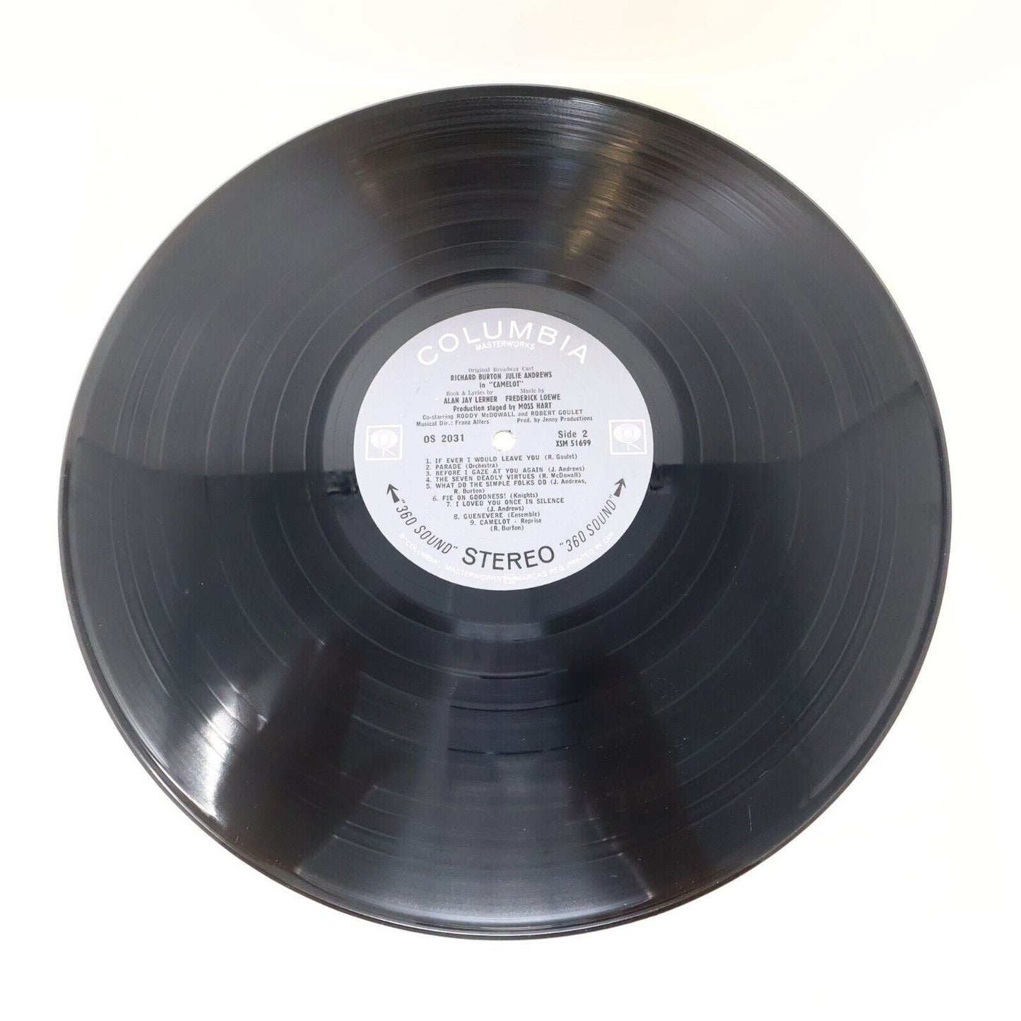 Julie Andrews/Richard Burton/Lerner/Loewe Camelot Broadway Cast LP Record OS2031