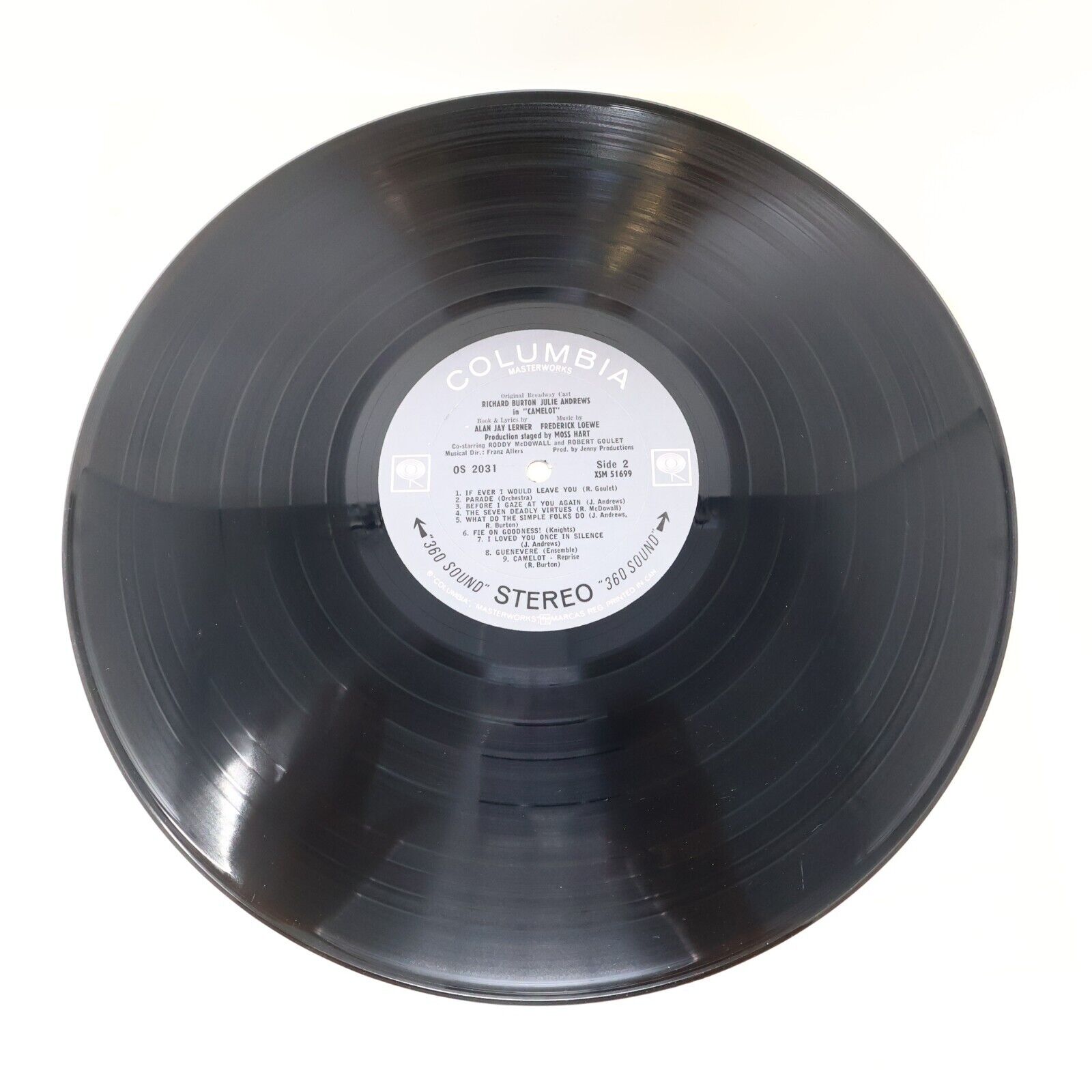 Julie Andrews/Richard Burton/Lerner/Loewe Camelot Broadway Cast LP Record OS2031