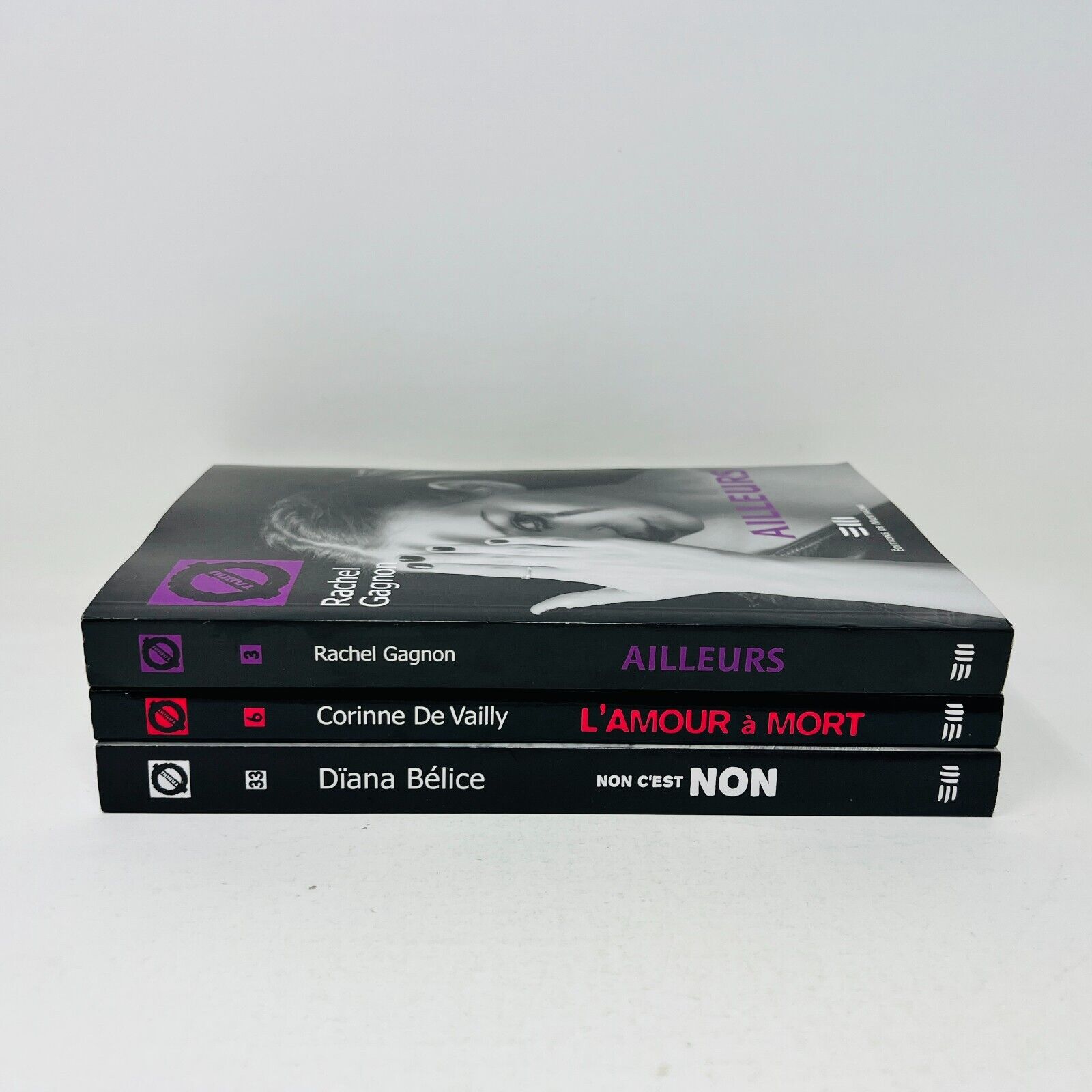 2010 Ailleurs/L'Amour à Mort/Non c'est Non Tabou Lot 3 Livres Romance Français
