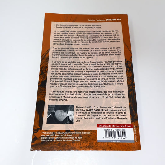 La Destruction des Indiens des Plaines James Daschuk 2015 Français/French PB PUL