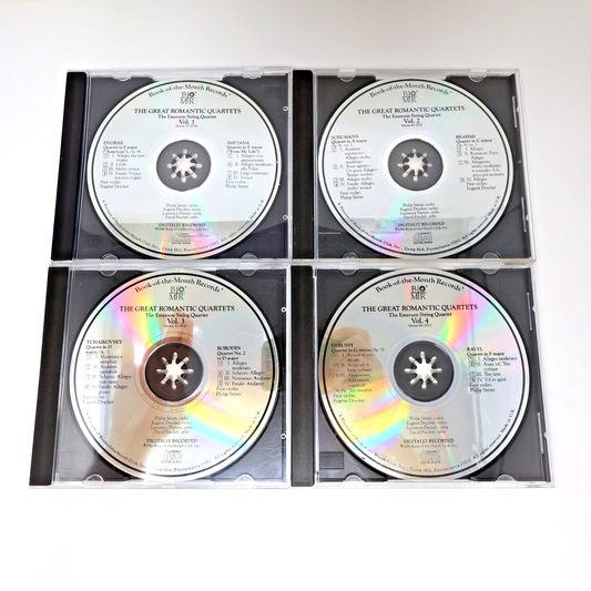 The Great Romantic Quartets #1-4 Book of The Month BMR 4 CD Lot Shumann/Brahms