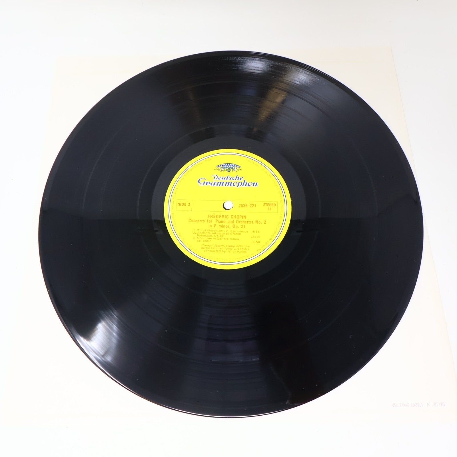 Janos Kulka Tamás Vásáry Frédéric Chopin Piano Concerto #2 LP Record 2535 221