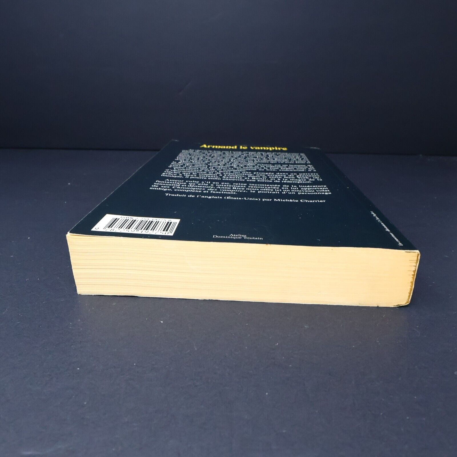 2001 Armand le Vampire de Anne Rice Vampires Plon Français Livre Paperback PB