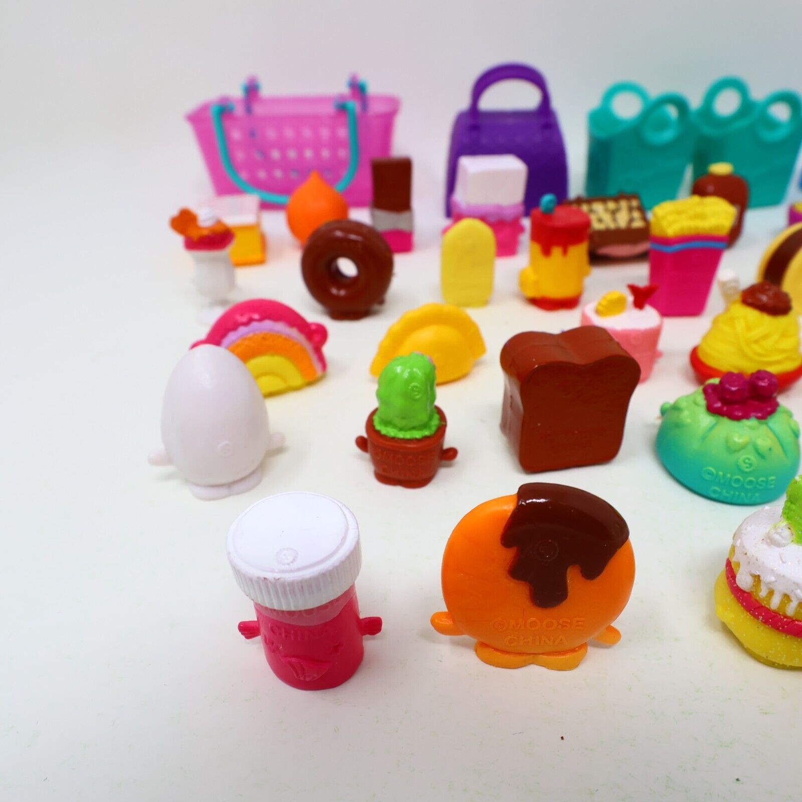 Lot of 33 Shopkins Figures Toys Mixed Food Bread Chocolate Cake Cookies Moose