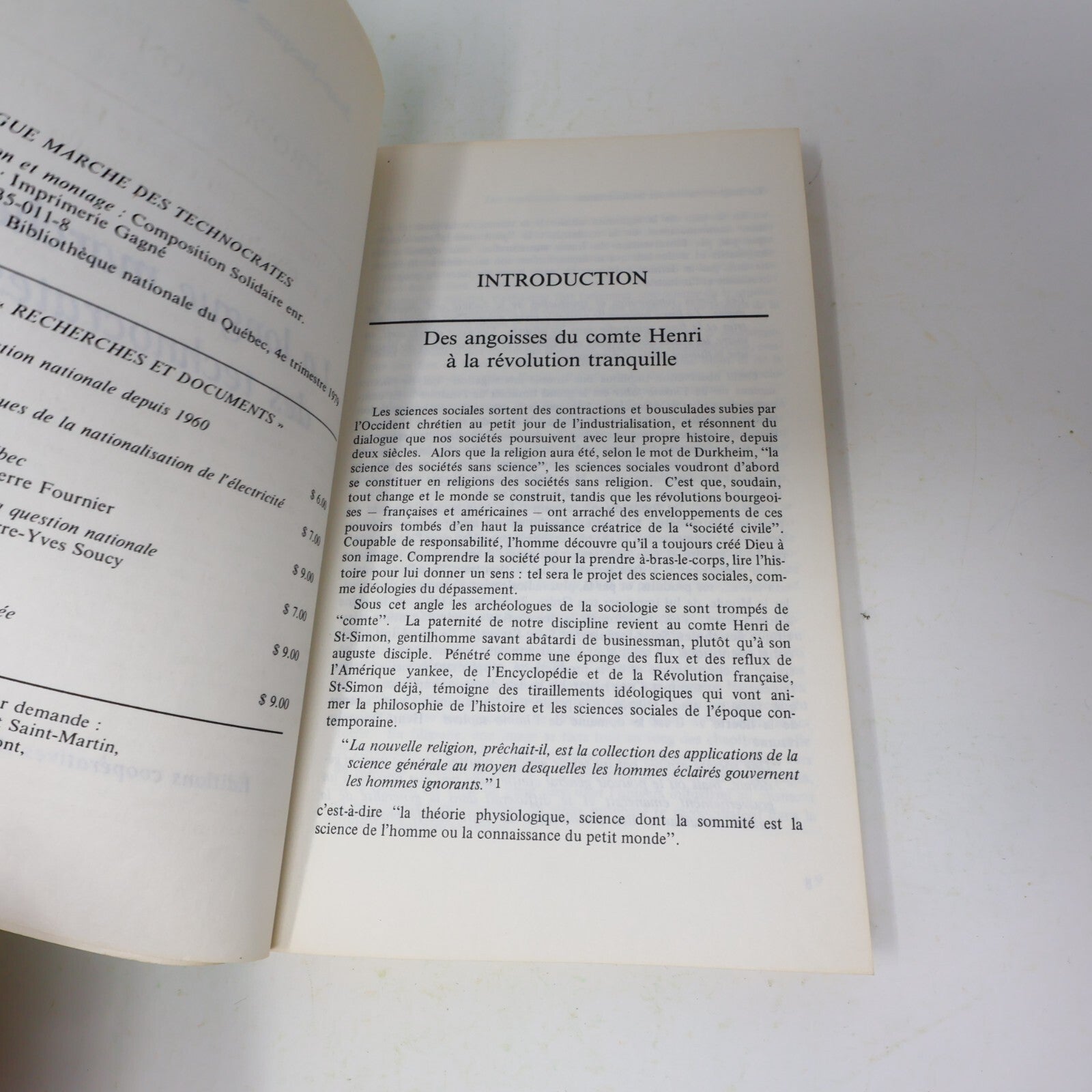 1979 La Longue Marche des Technocrates Jean-Jacques Simard Politique Société 70s