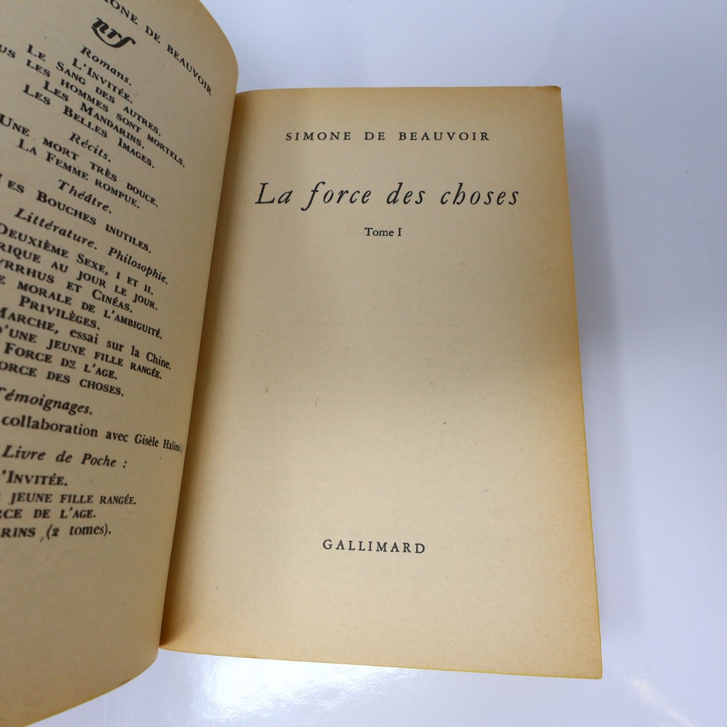 Simone de Beauvoir Lot 4 Livres La Force des Choses 1-2/Les Mandarins 1-2 Roman
