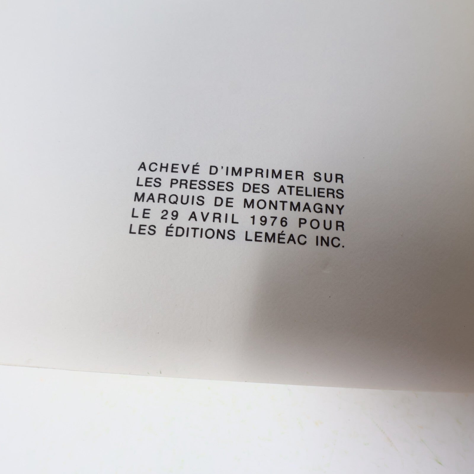 1976 Saint-André Avellin ... le Premier Côté du Monde Jean-Paul Filion Leméac PB