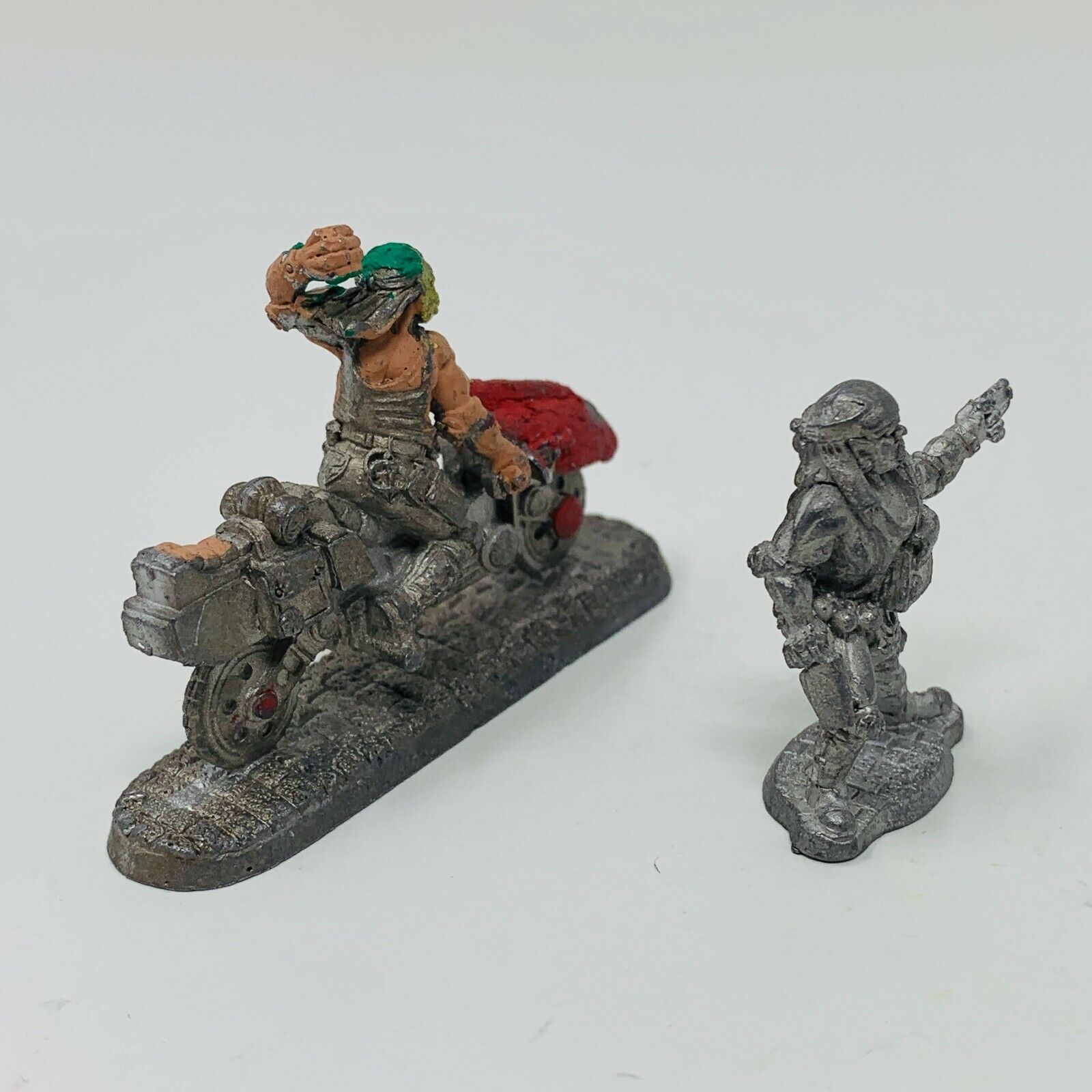 4 Miniatures Metal Figures Ral Partha & RAFM Orc Biker Elven Dwarf Mixed Lot 90s