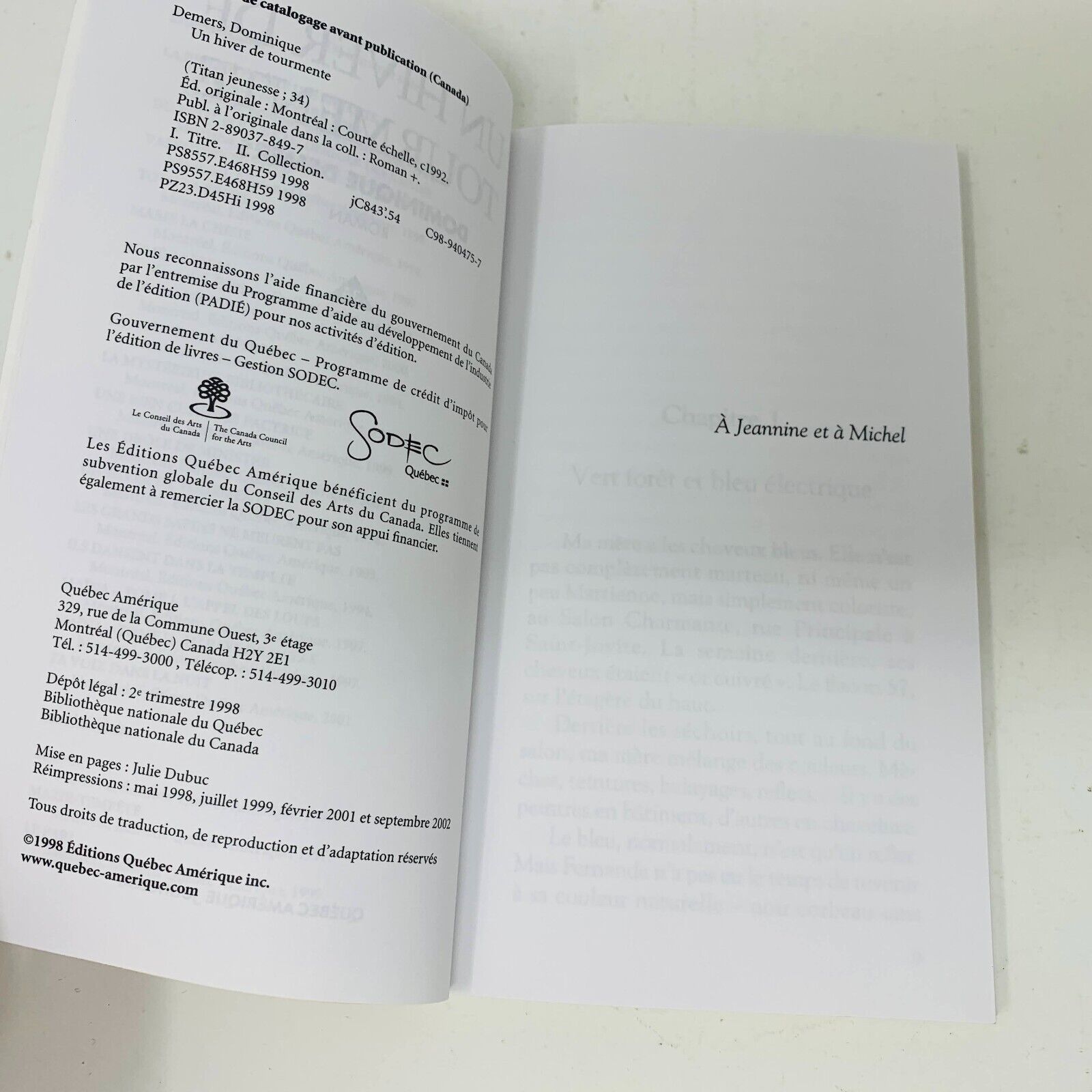3x Marie-Tempête Série Complète Titan Jeunesse Dominique Demers Lot 3 Livres 90s
