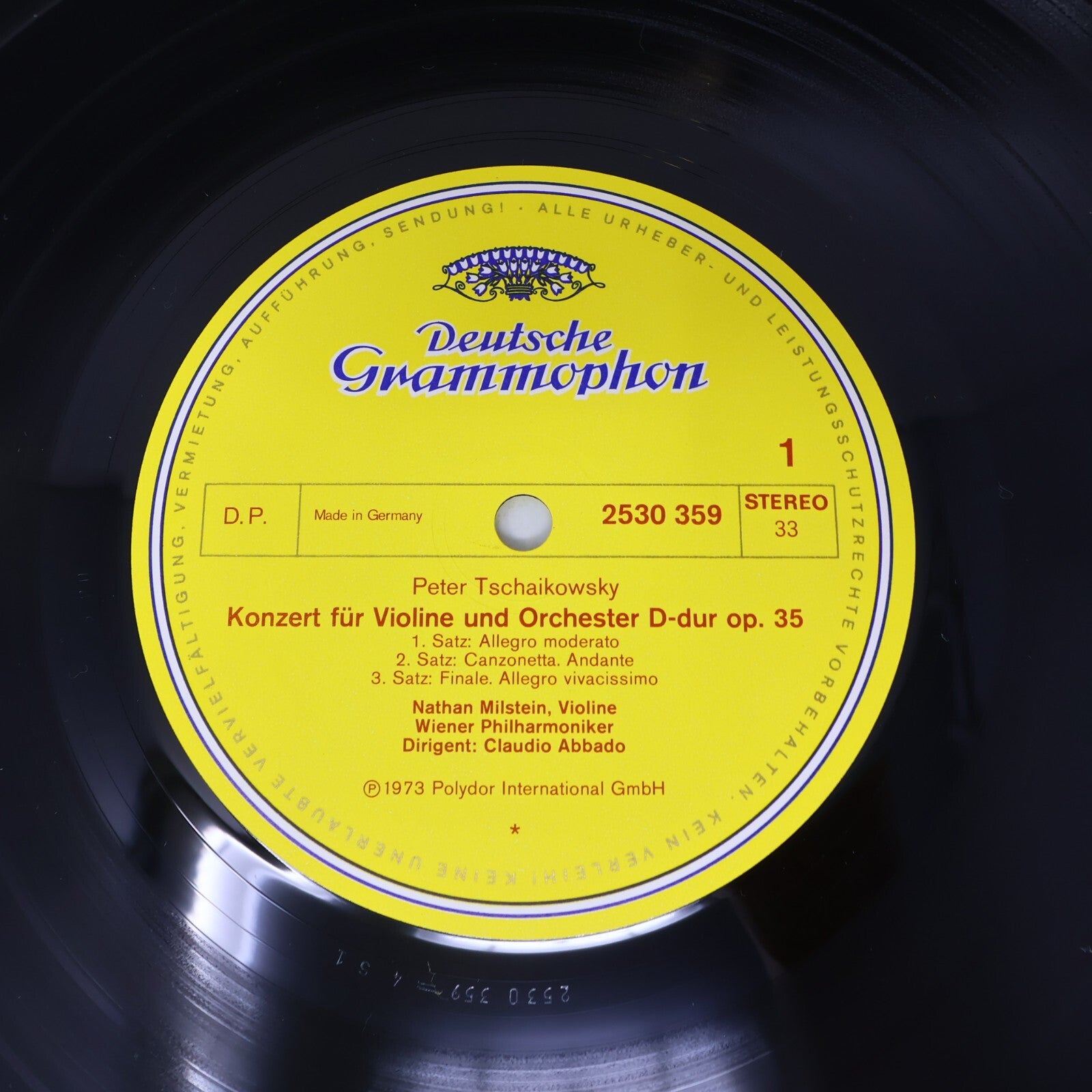 Mendelssohn Tschaikowsky Violin Concertos Nathan Milstein Abbado 2530 359 Record