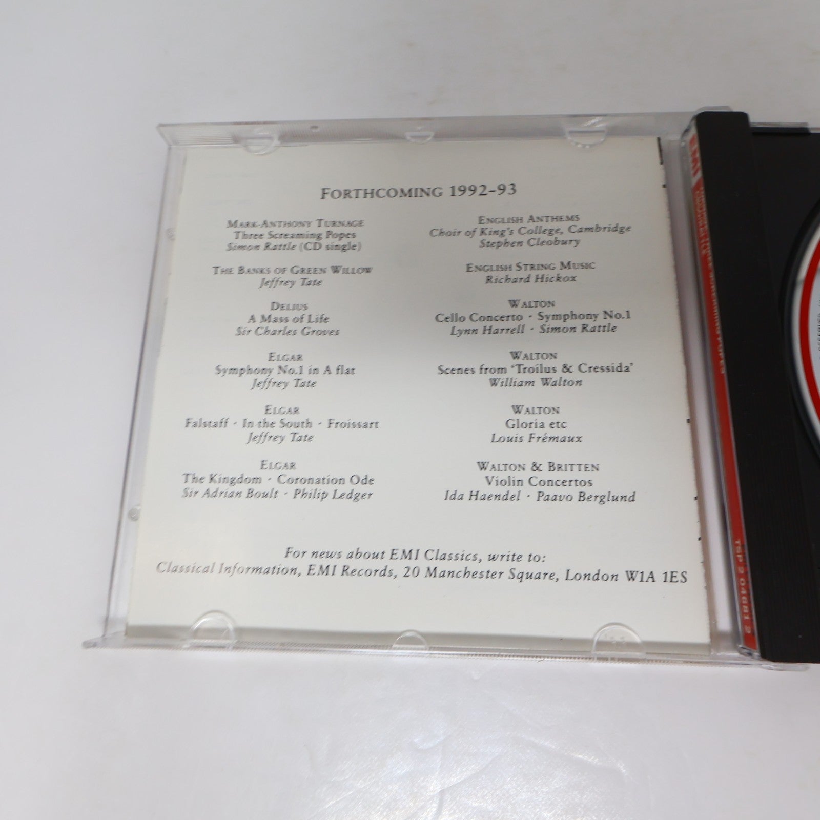 Three Screaming Popes CD Mark-Anthony Turnage/Simon Rattle EMI Classics Single