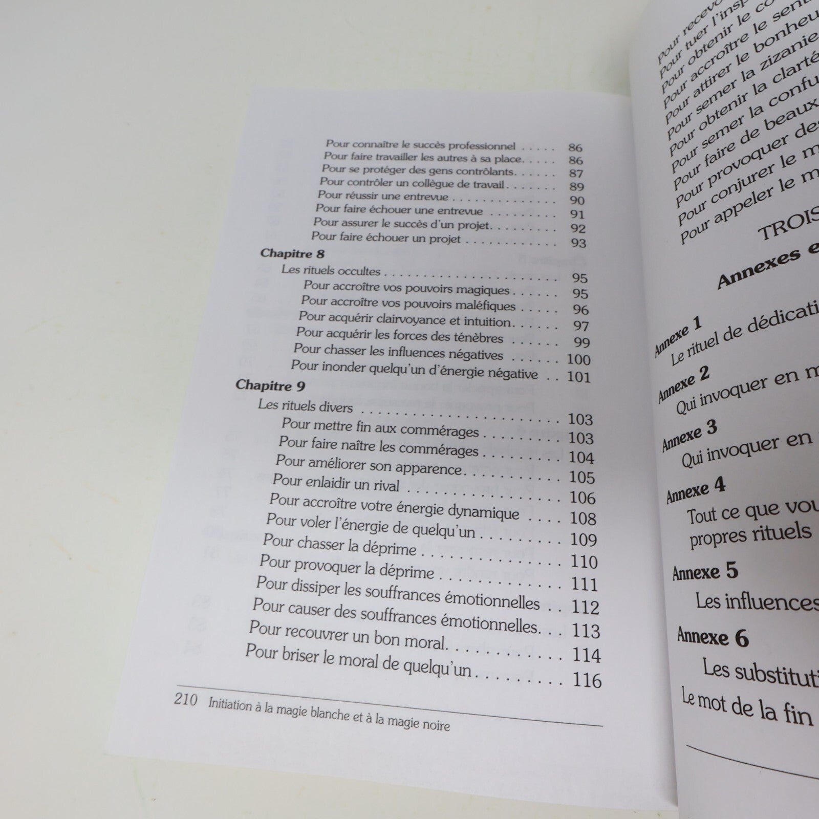 2005 Initiation à la Magie Blanche et à la Magie Noire Québecor Ésotérisme Livre
