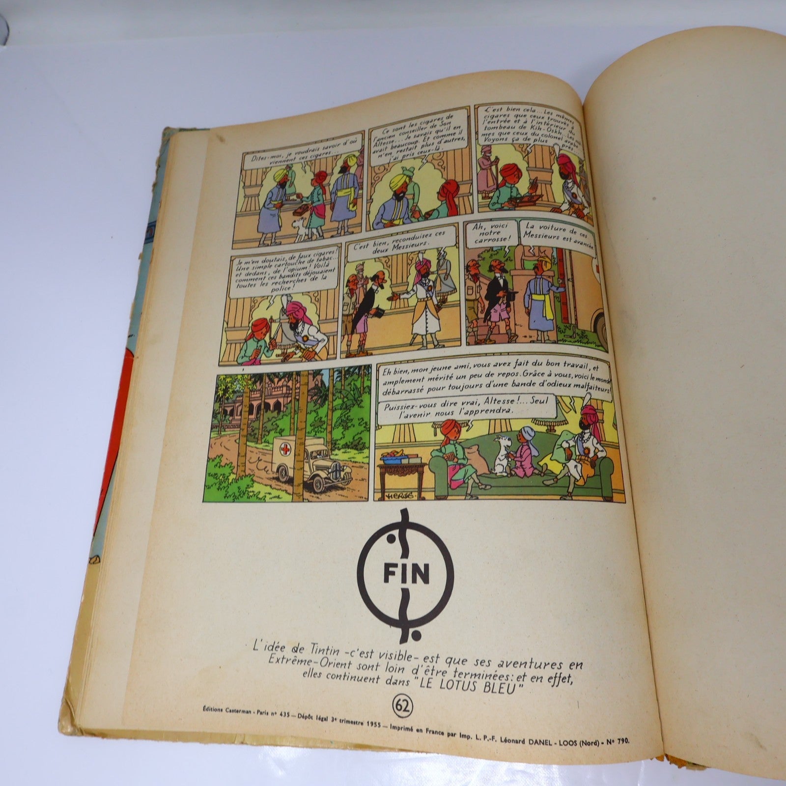 Tintin Les Cigares du Pharaon Hergé Casterman B14 1955 EO Couleur Français HC