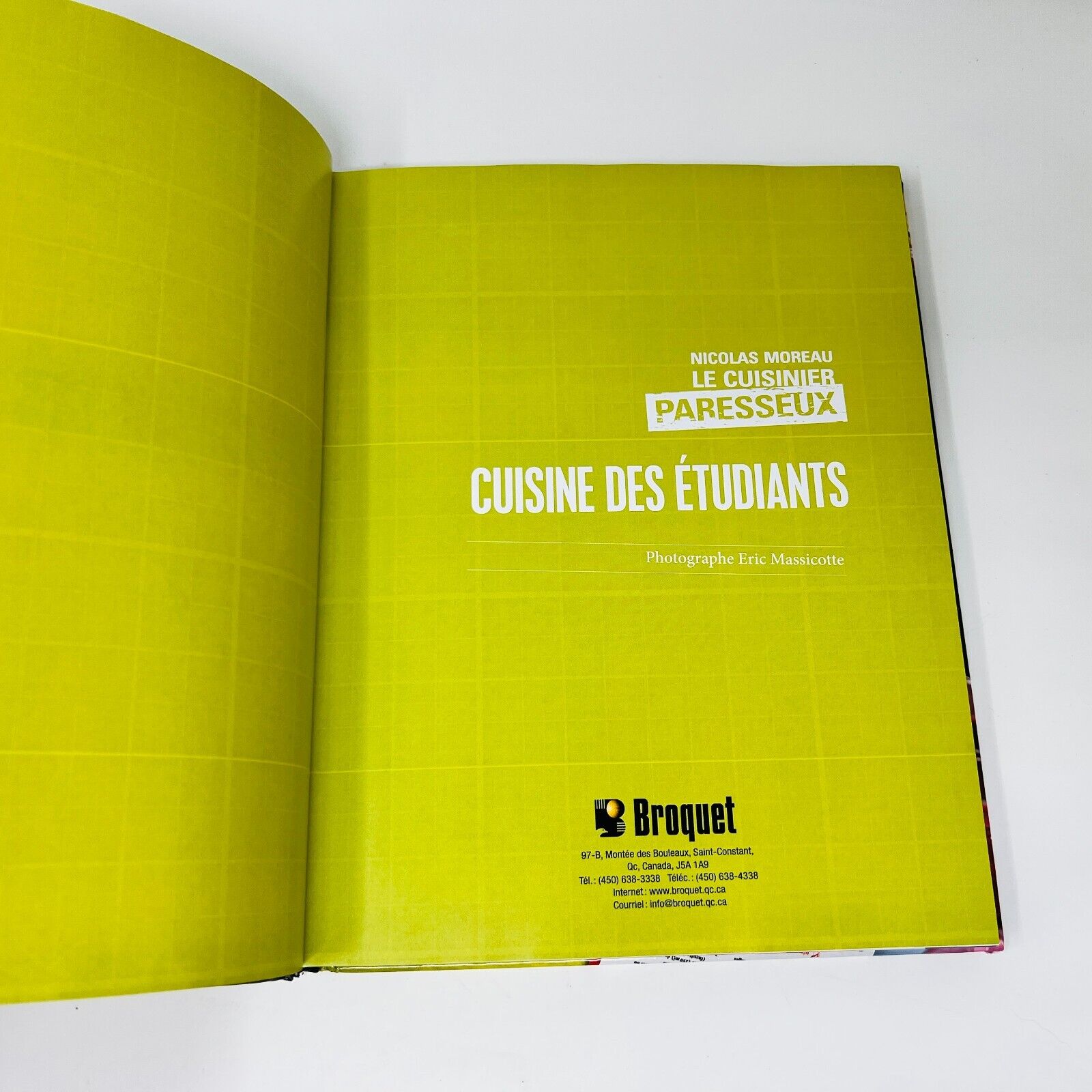 2015 Cuisine des Étudiants Nicolas Moreau Cuisinier Paresseux Recettes Broquet