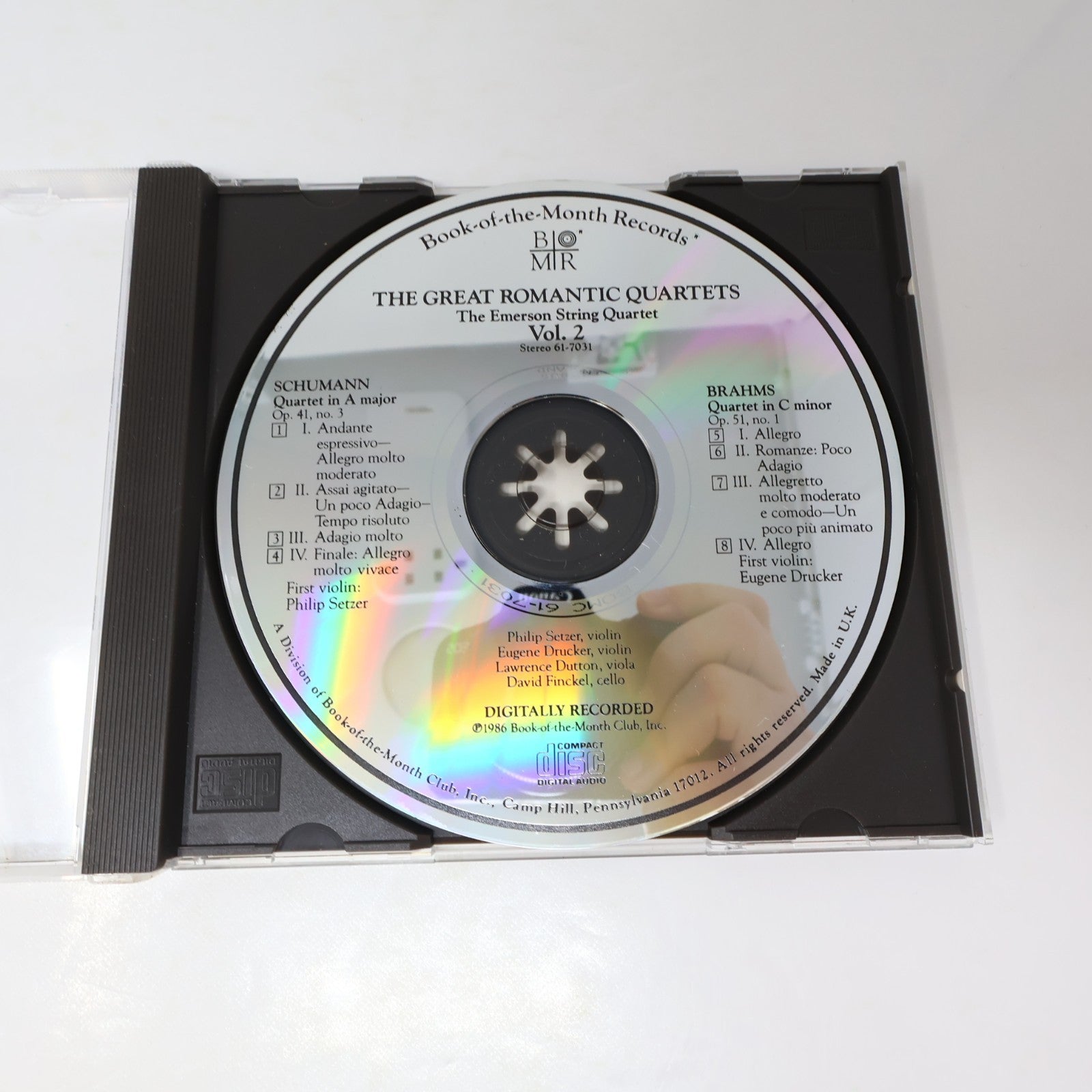The Great Romantic Quartets #2-3-4 Book of The Month BMR 3 CD Lot Shumann/Brahms