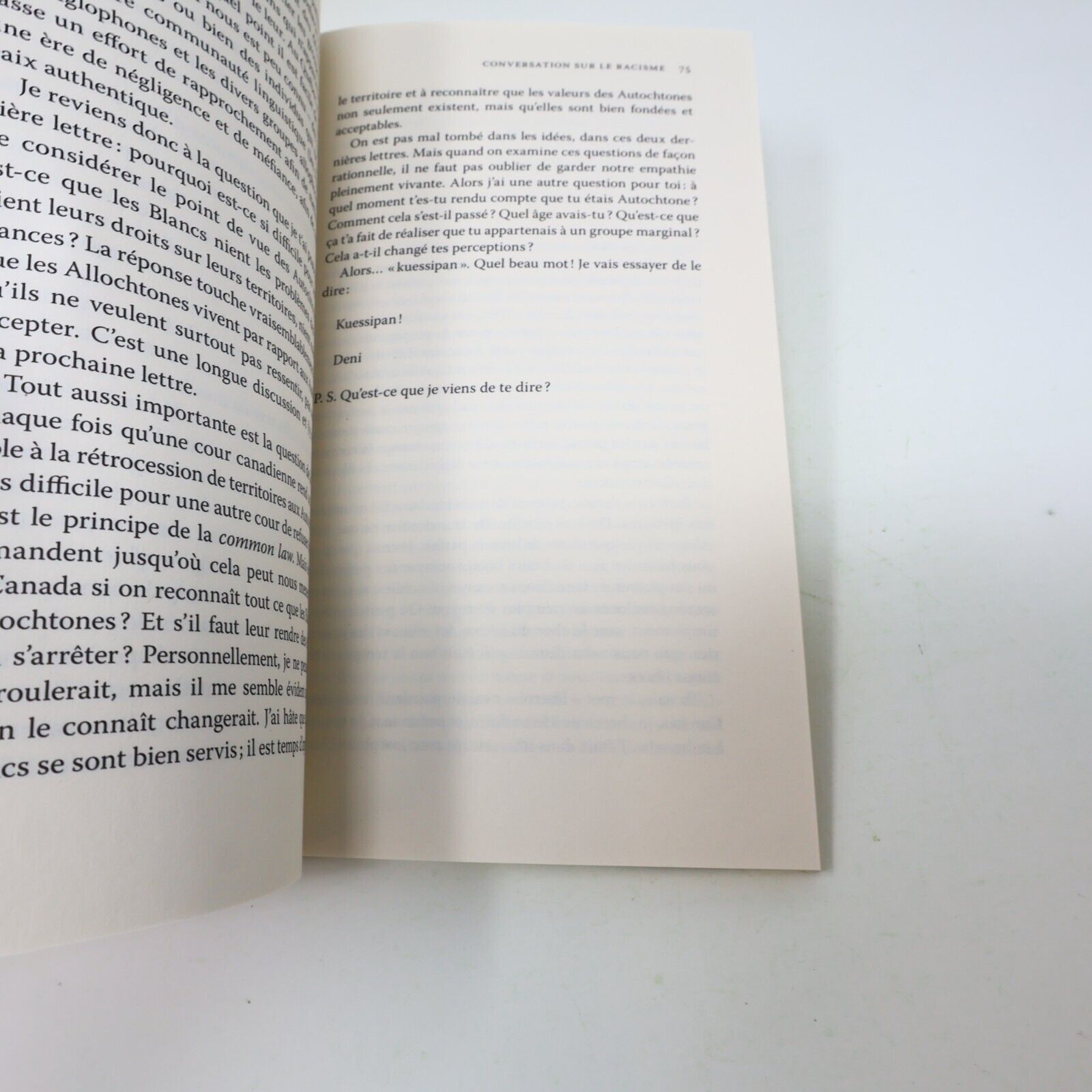 2016 Kuei Je Te Salue Conversation sur le Racisme Écosociété Français Paperback