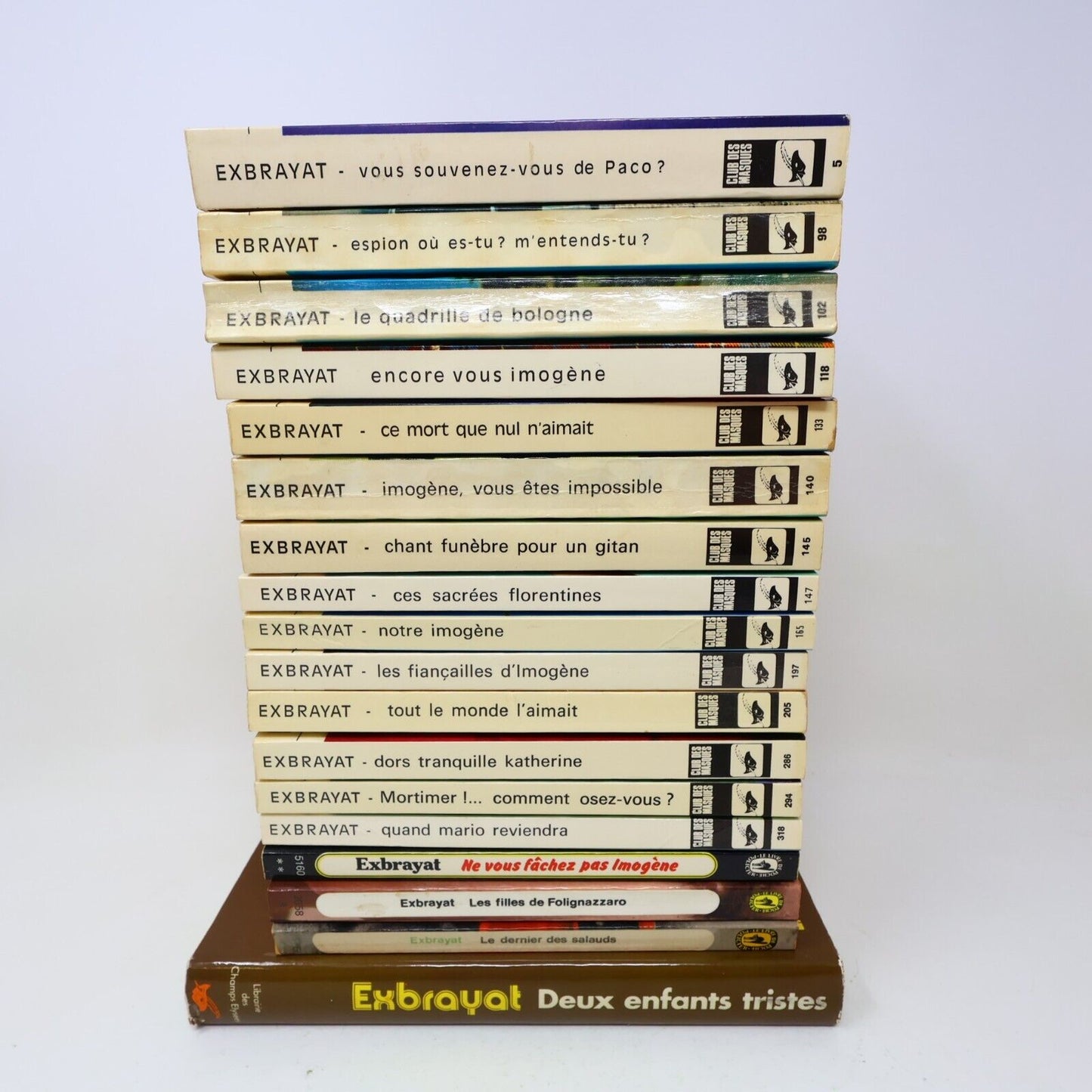 Lot 18 Exbrayat Club des Masques Notre Imogène Tout le Monde l'Aimait Livres