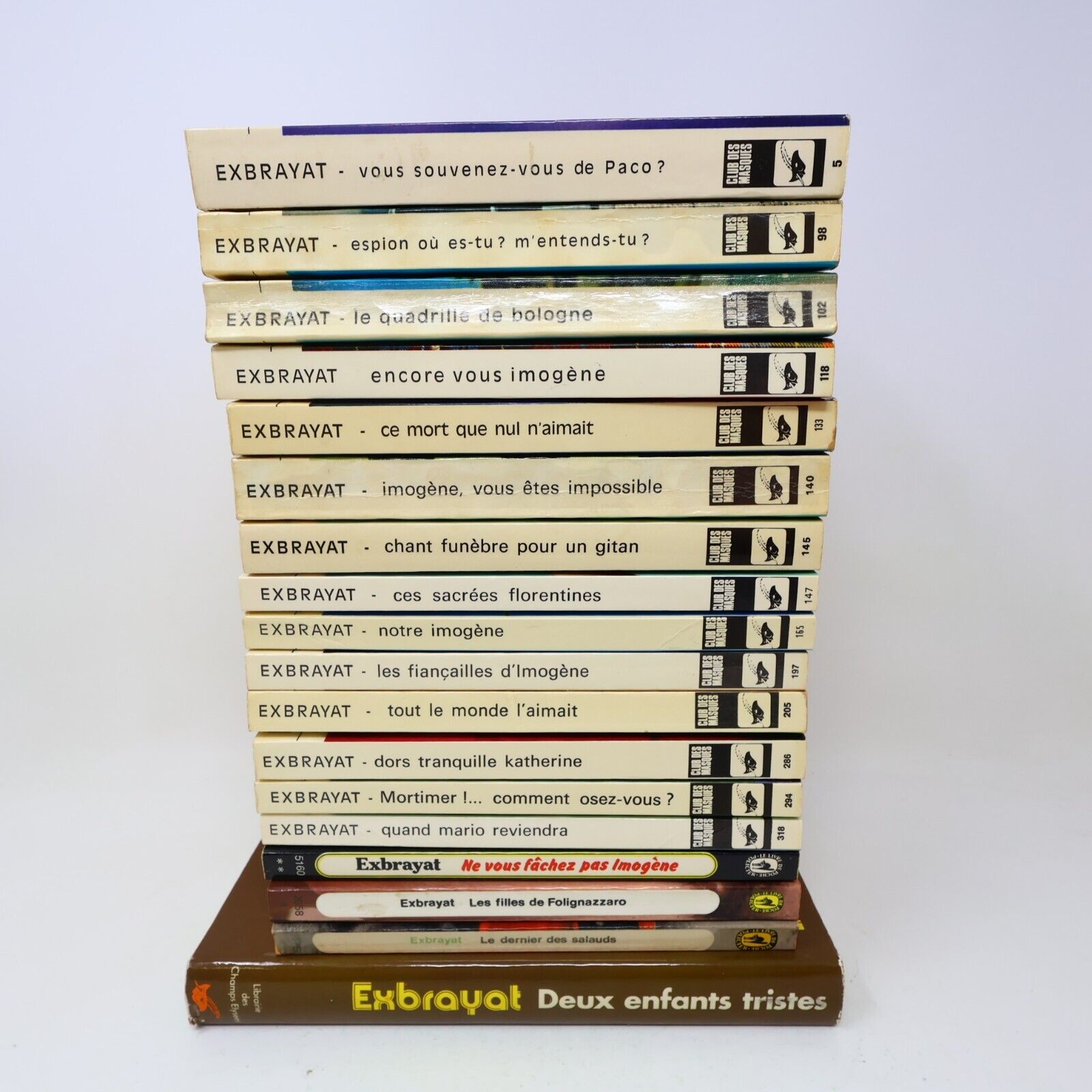 Lot 18 Exbrayat Club des Masques Notre Imogène Tout le Monde l'Aimait Livres