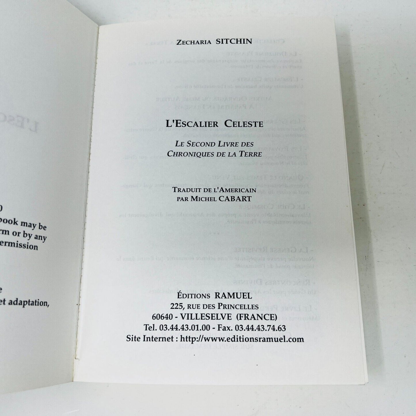 2004 L'Escalier Céleste le Second Livre des Chroniques de la Terre Mysticisme PB